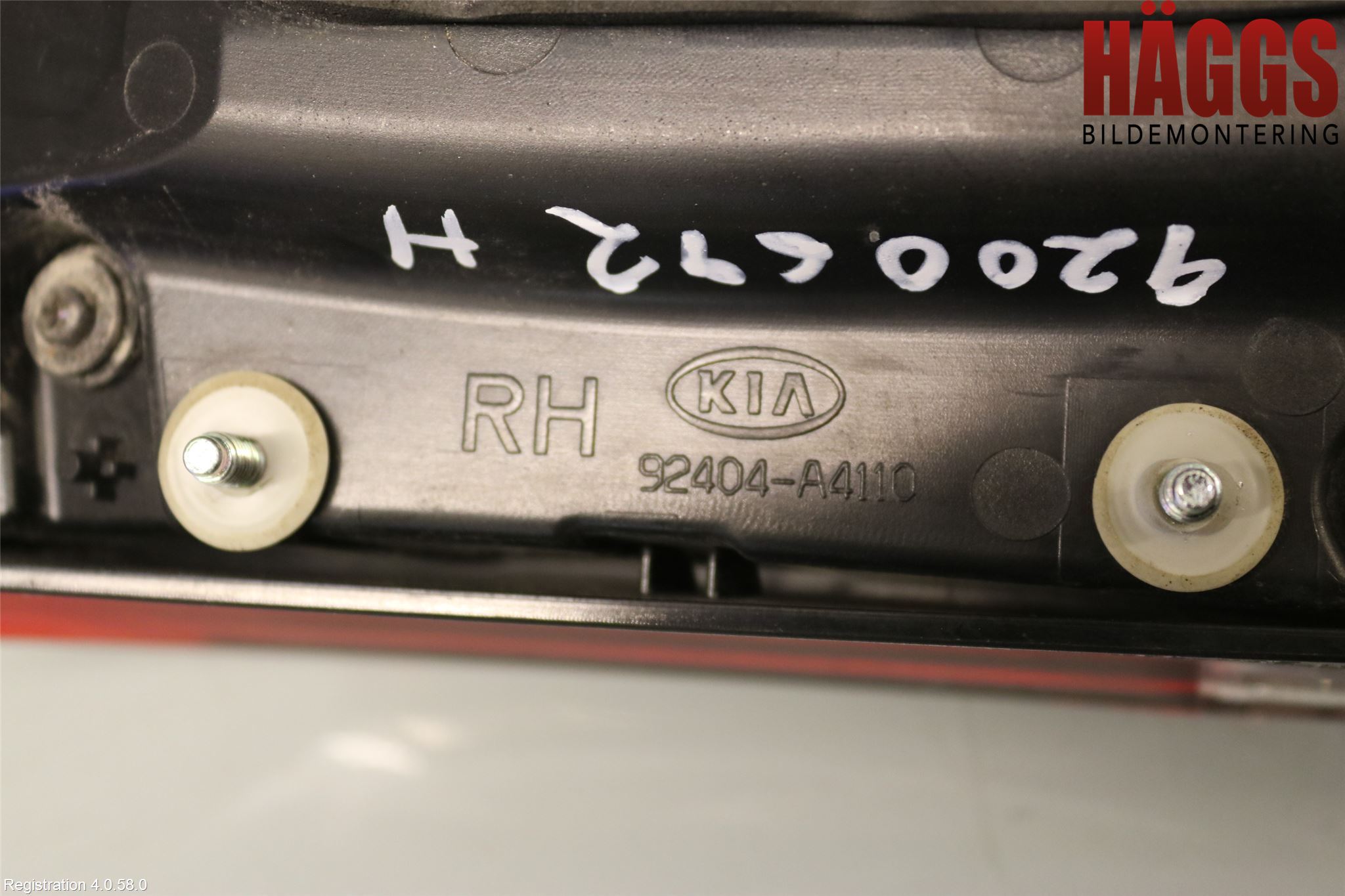 Kia CARENS III 13-19 Bakljus Lucka Hö