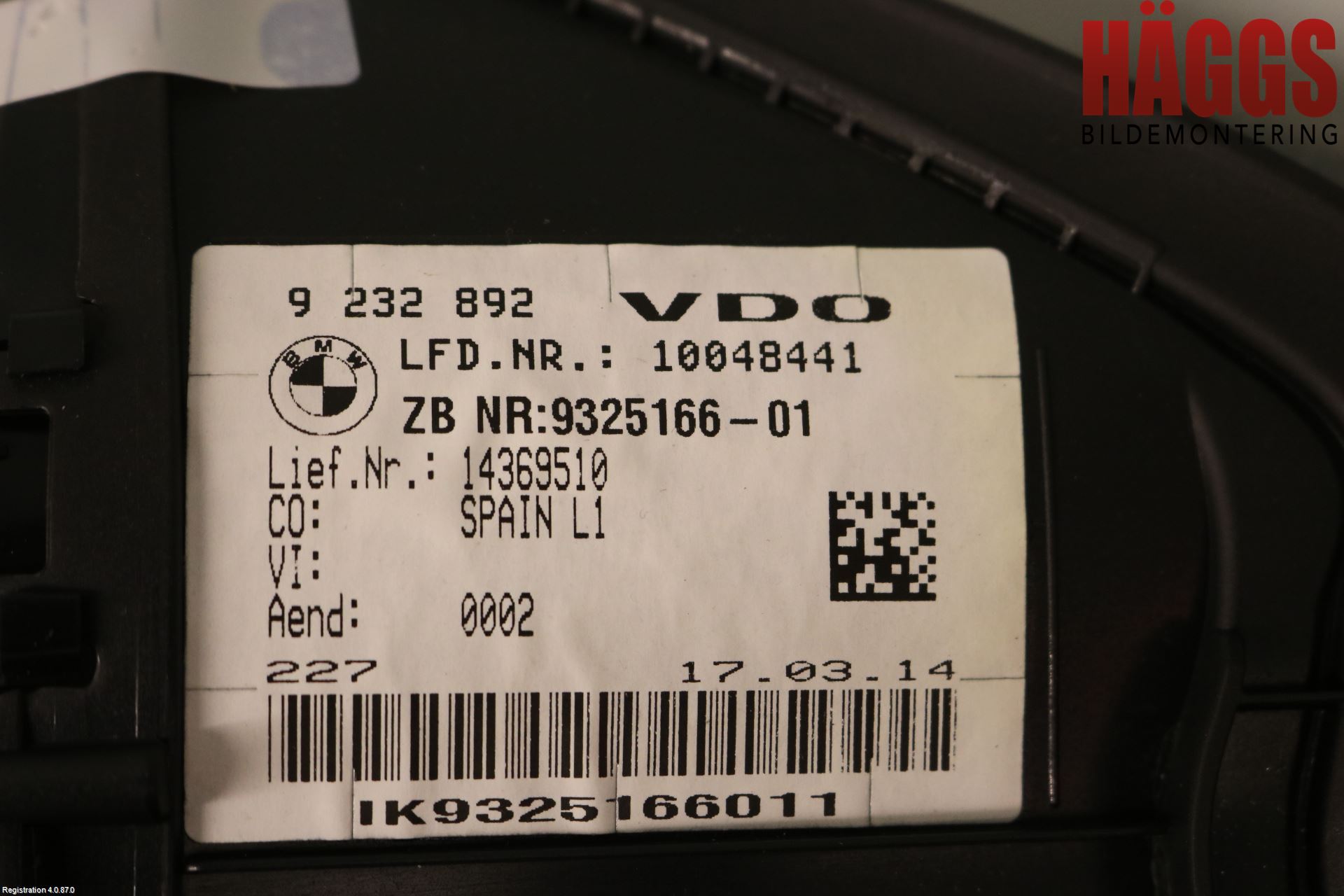 BMW 1 F20/F21 11-19 Instrument Komb