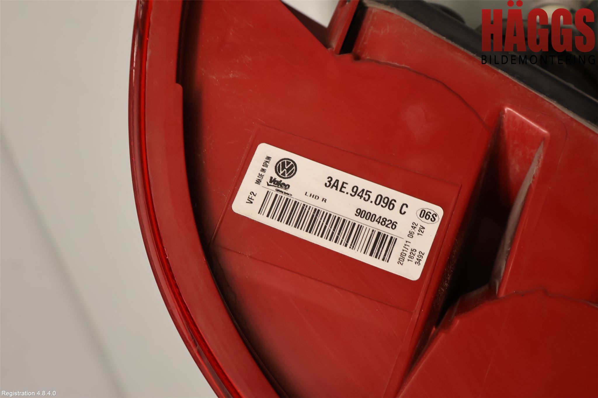Volkswagen VW PASSAT 11-14 Bakljus Höger