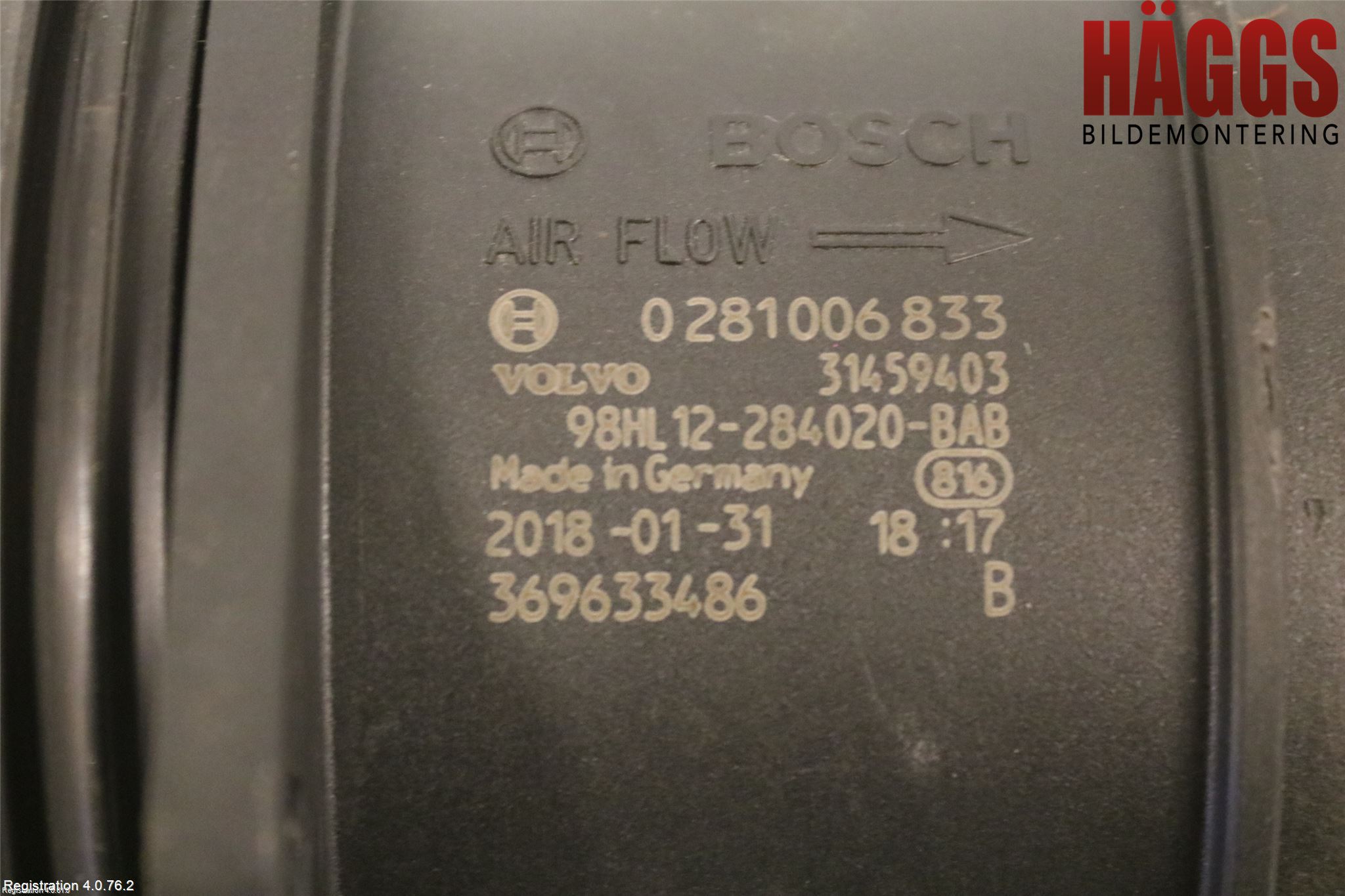 Volvo V70 08-13 Injluftmassamätare