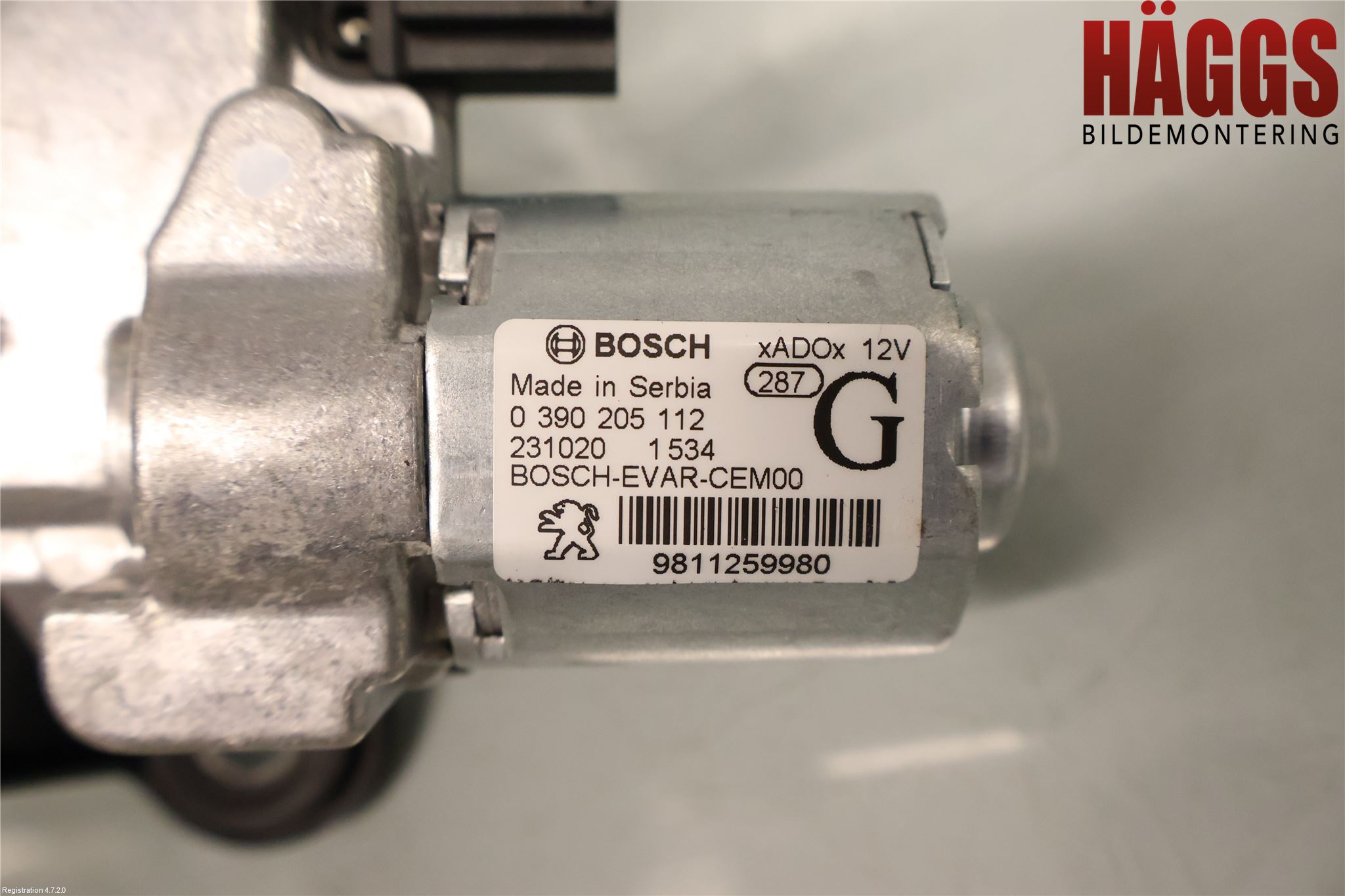 Peugeot 3008 17-24 Torkarmotor Baklucka
