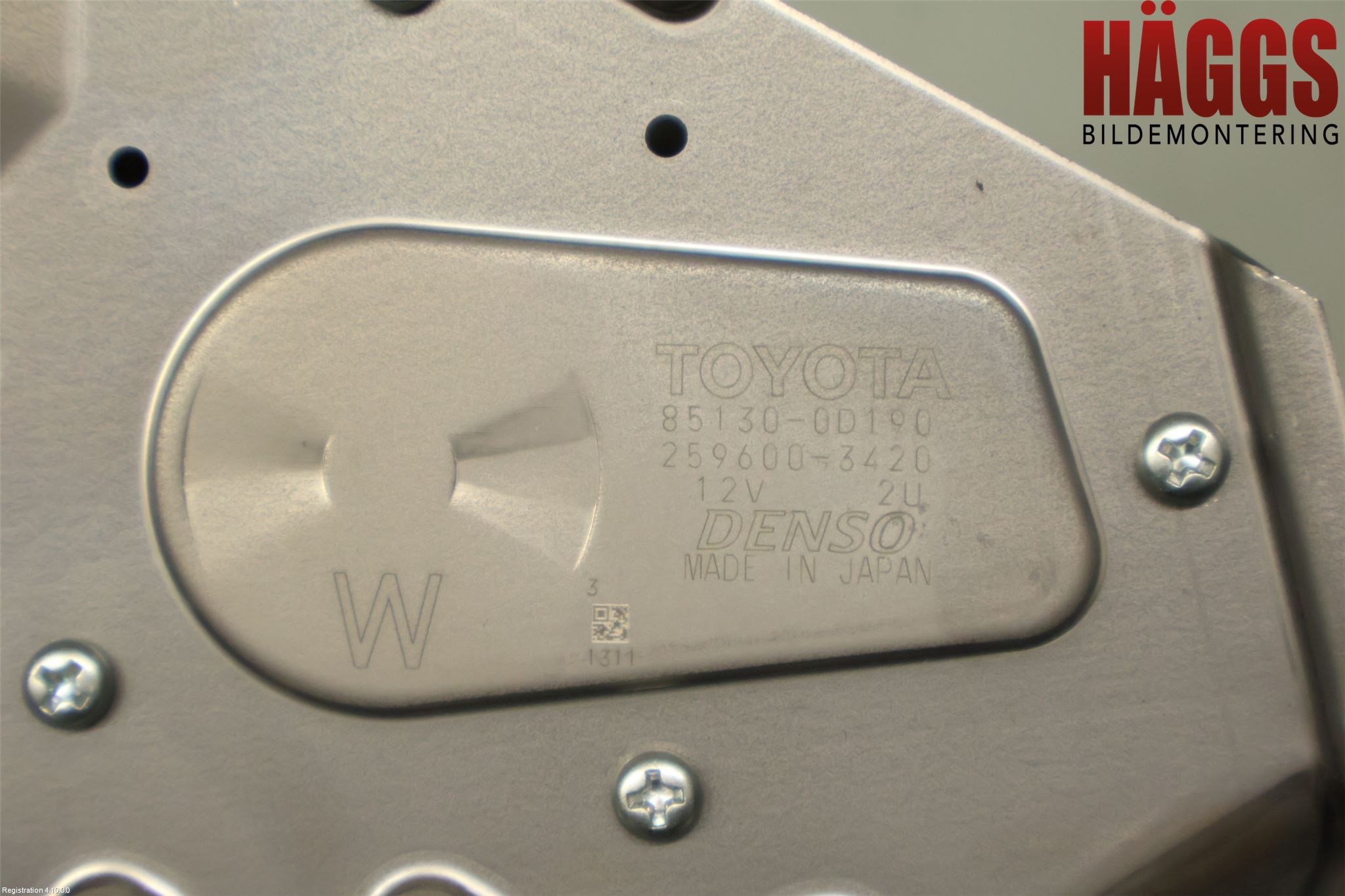 Toyota YARIS XP130 15-20 Torkarmotor Baklucka