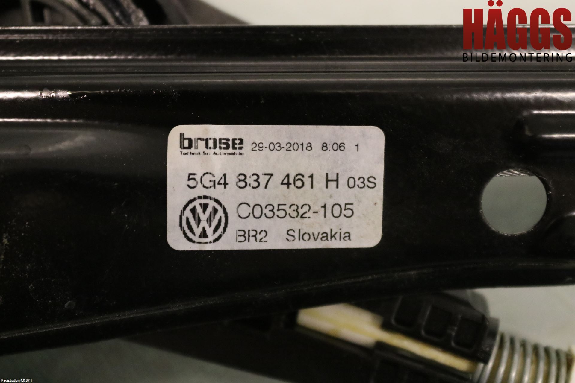 Volkswagen VW GOLF / E-GOLF VII 13-20 Fönsterhissmekanism