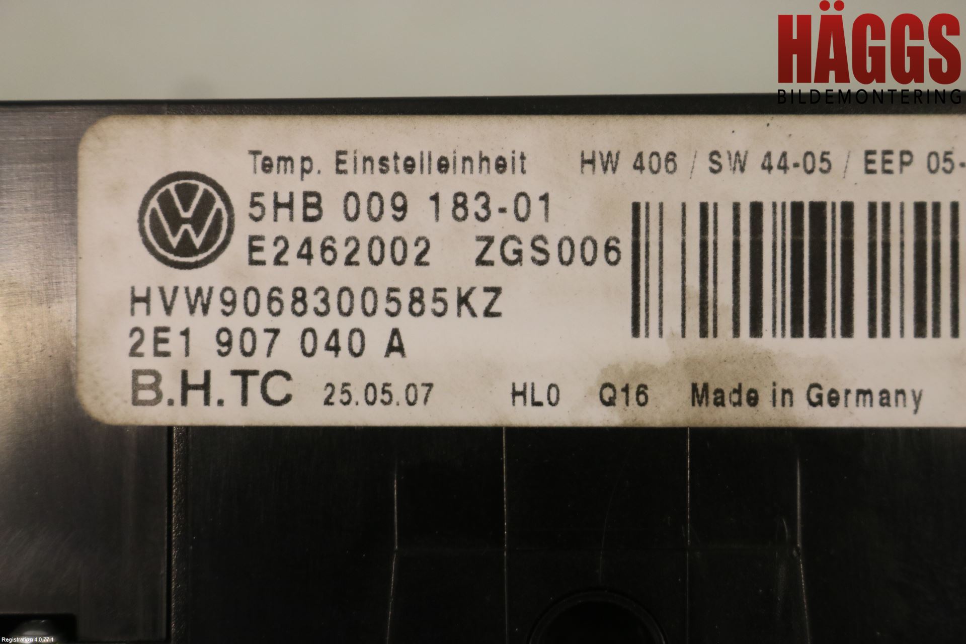 Volkswagen VW CRAFTER 06-16 Ac Styrenhet Ac Manöveren