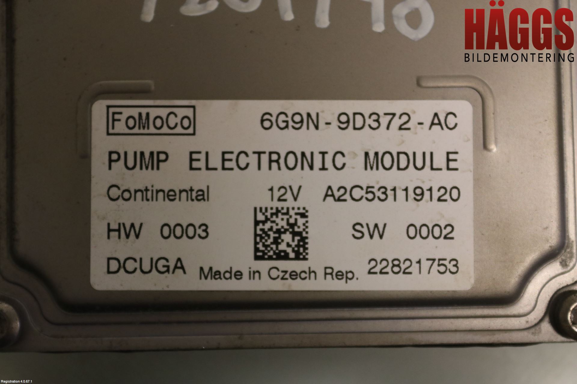 Volvo V60 11-13 Styrenhet Bränslepump