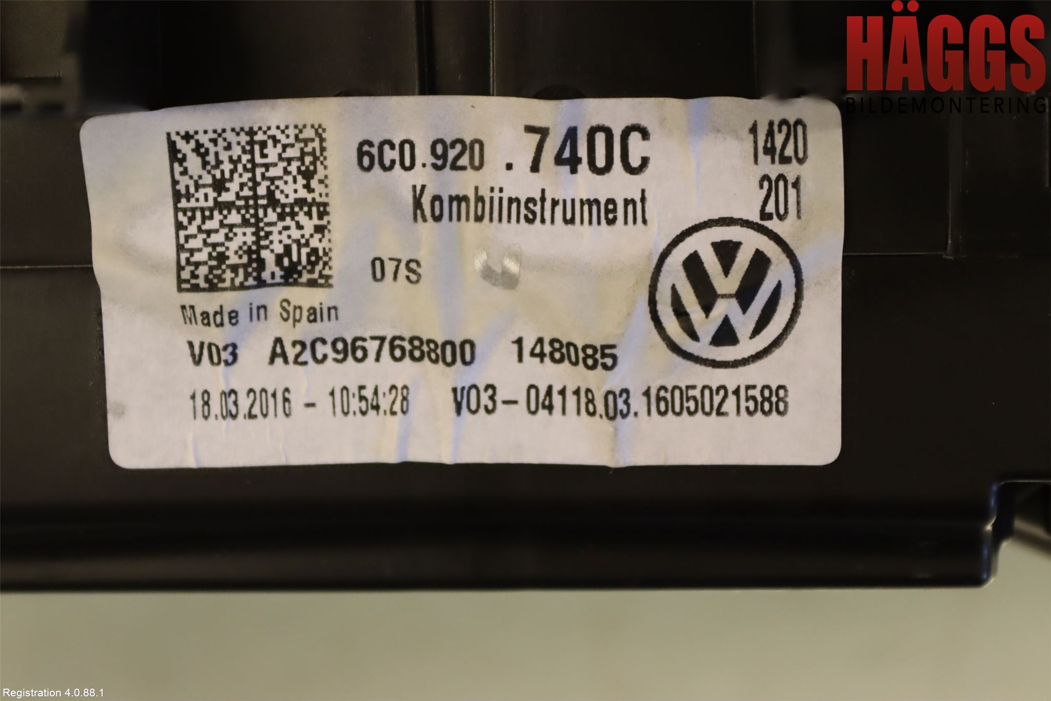 Volkswagen VW POLO 10-17 Instrument Komb