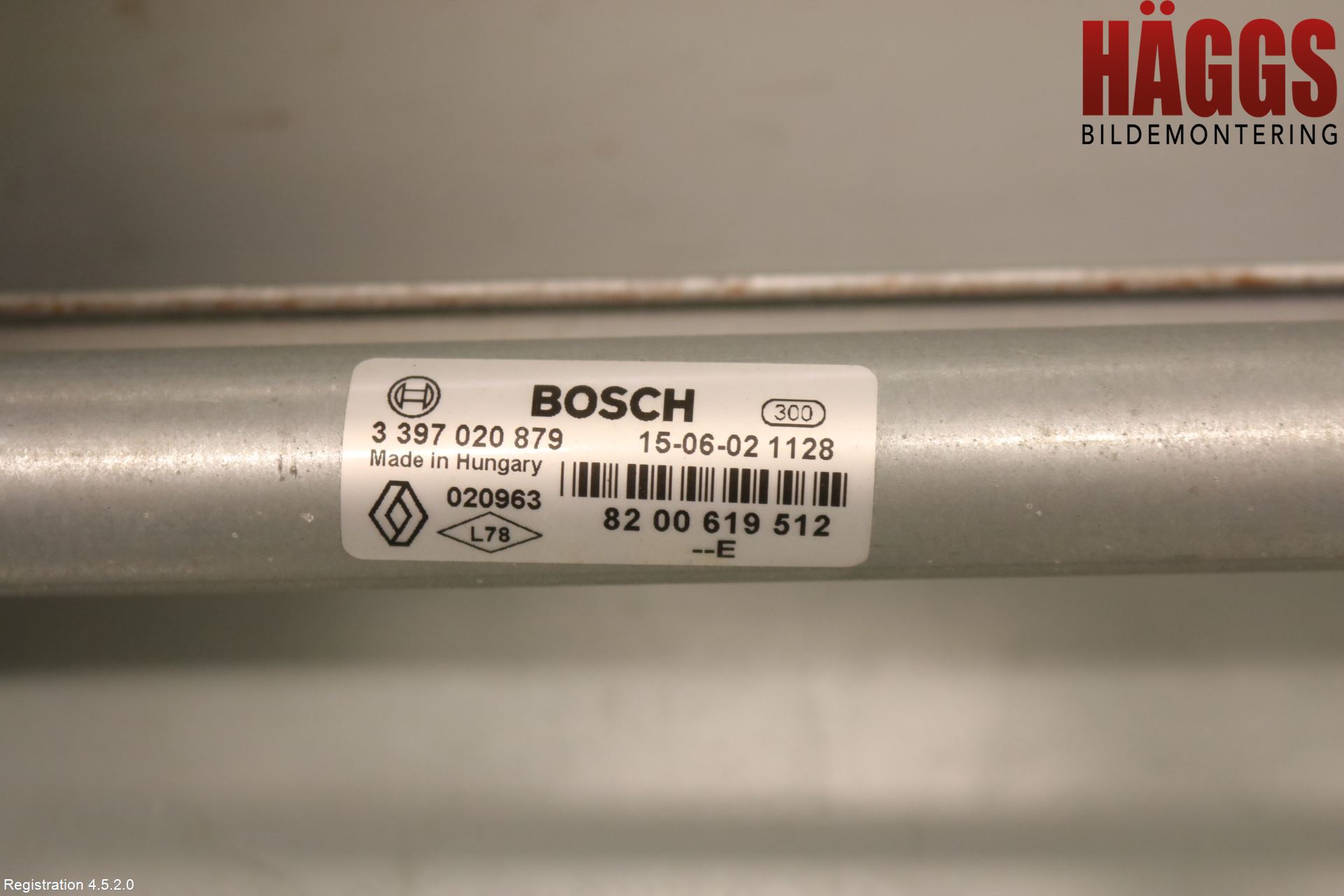 Dacia DUSTER 10-17 Torkarmekanism Vindruta