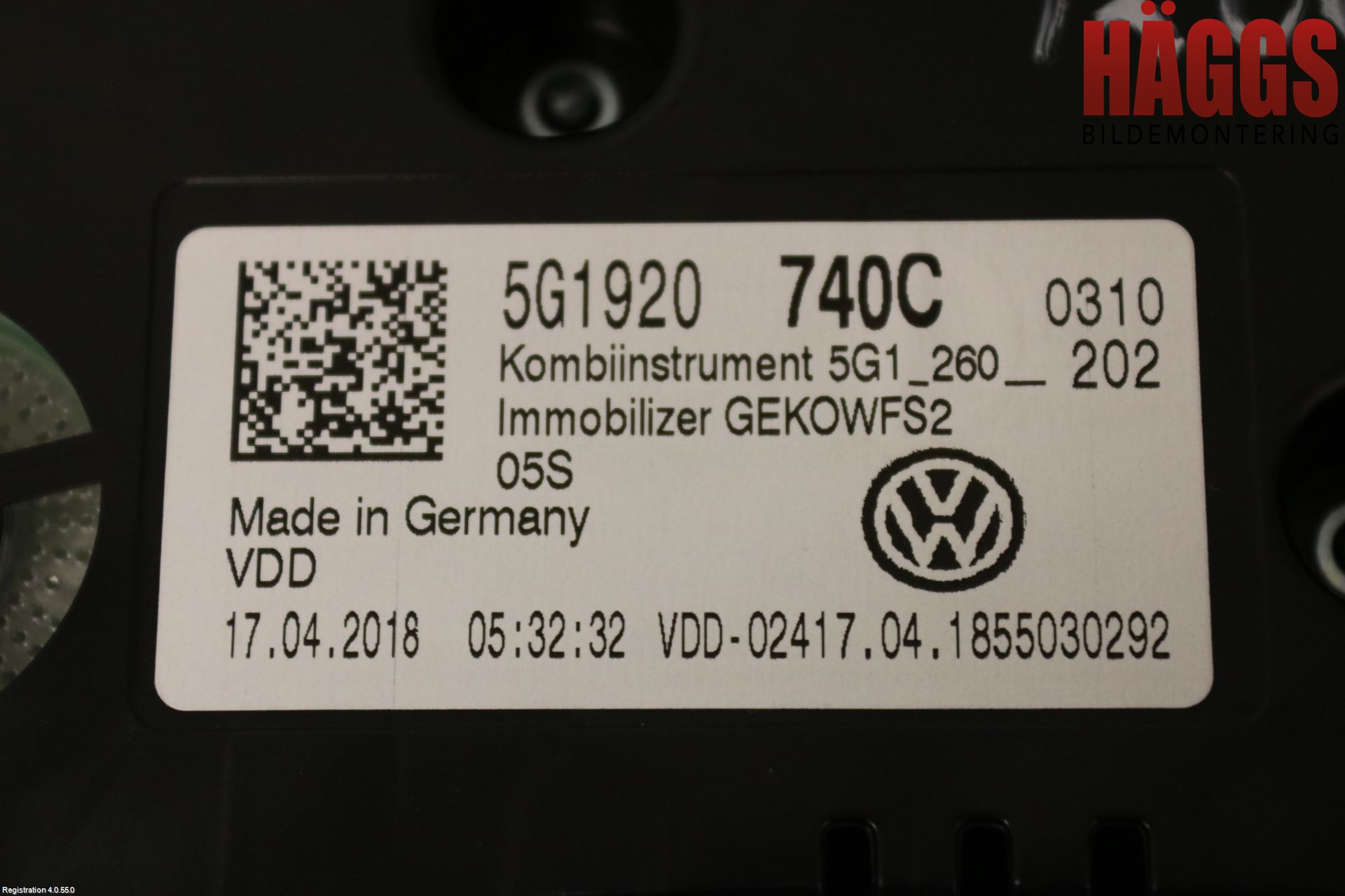 Volkswagen VW GOLF / E-GOLF VII 13-20 Instrument Komb