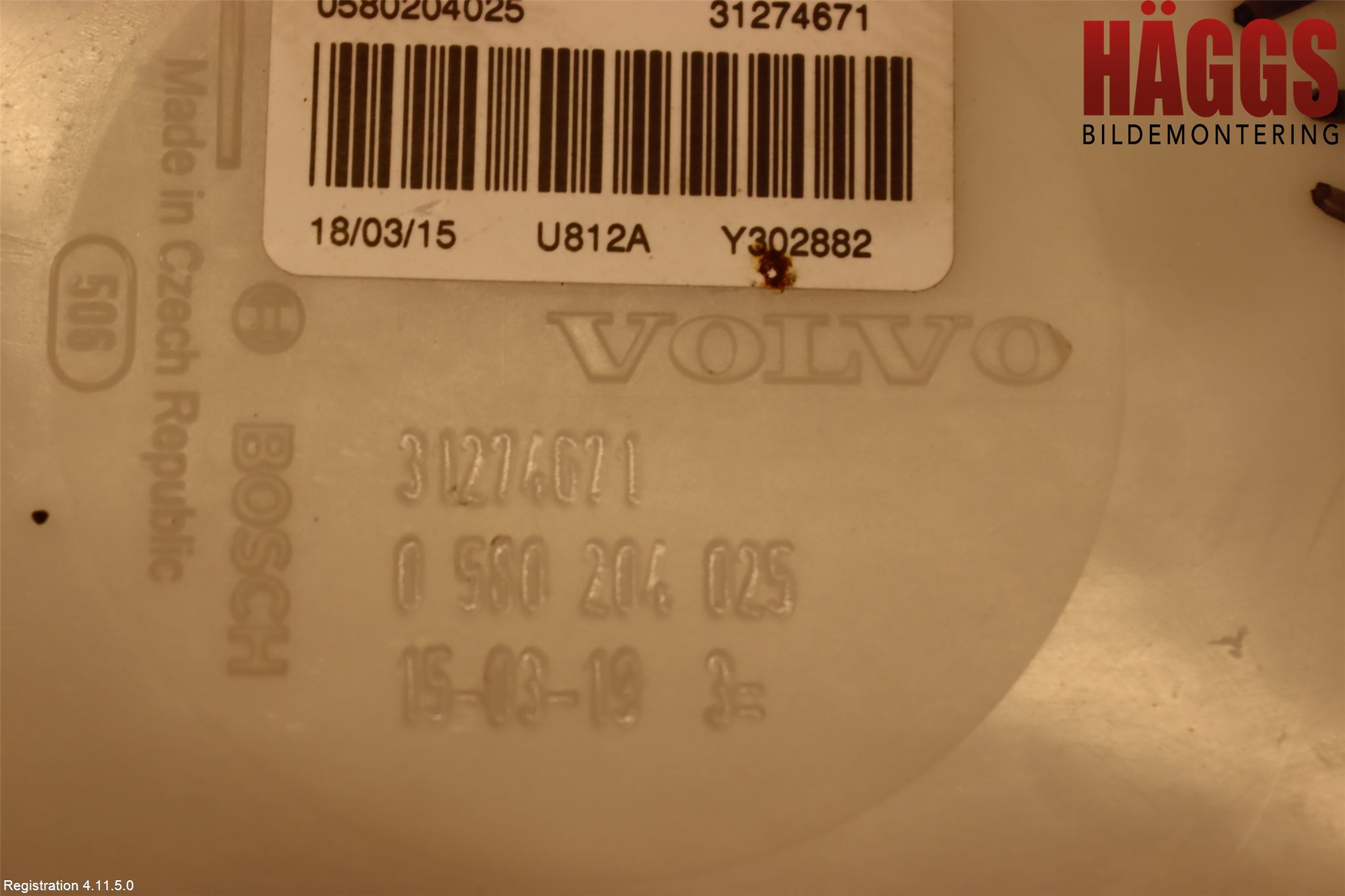 Volvo V60 14-18 Givare Tank