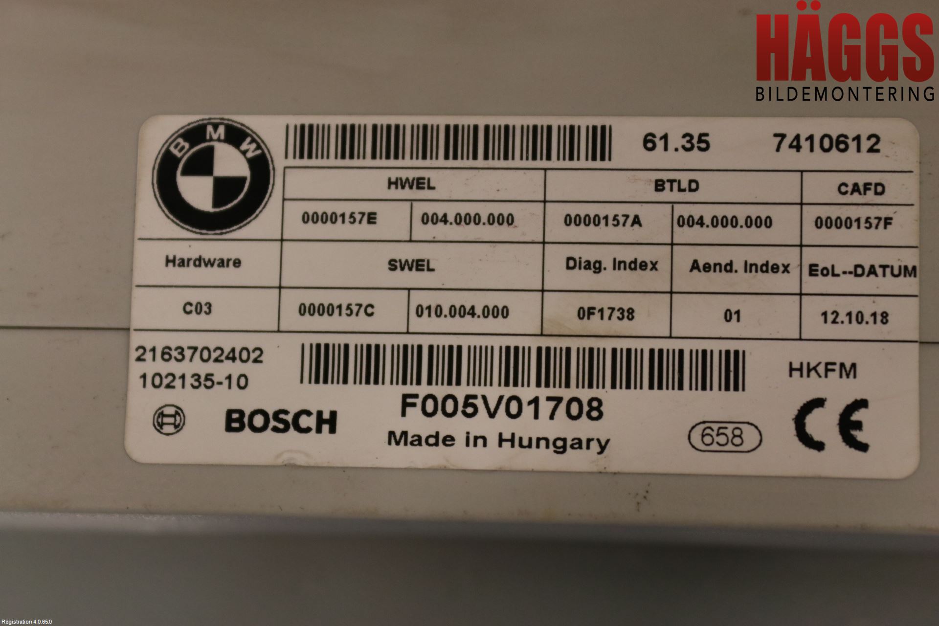 BMW 3 GT F34 13-19 Styrenhet Baklucka