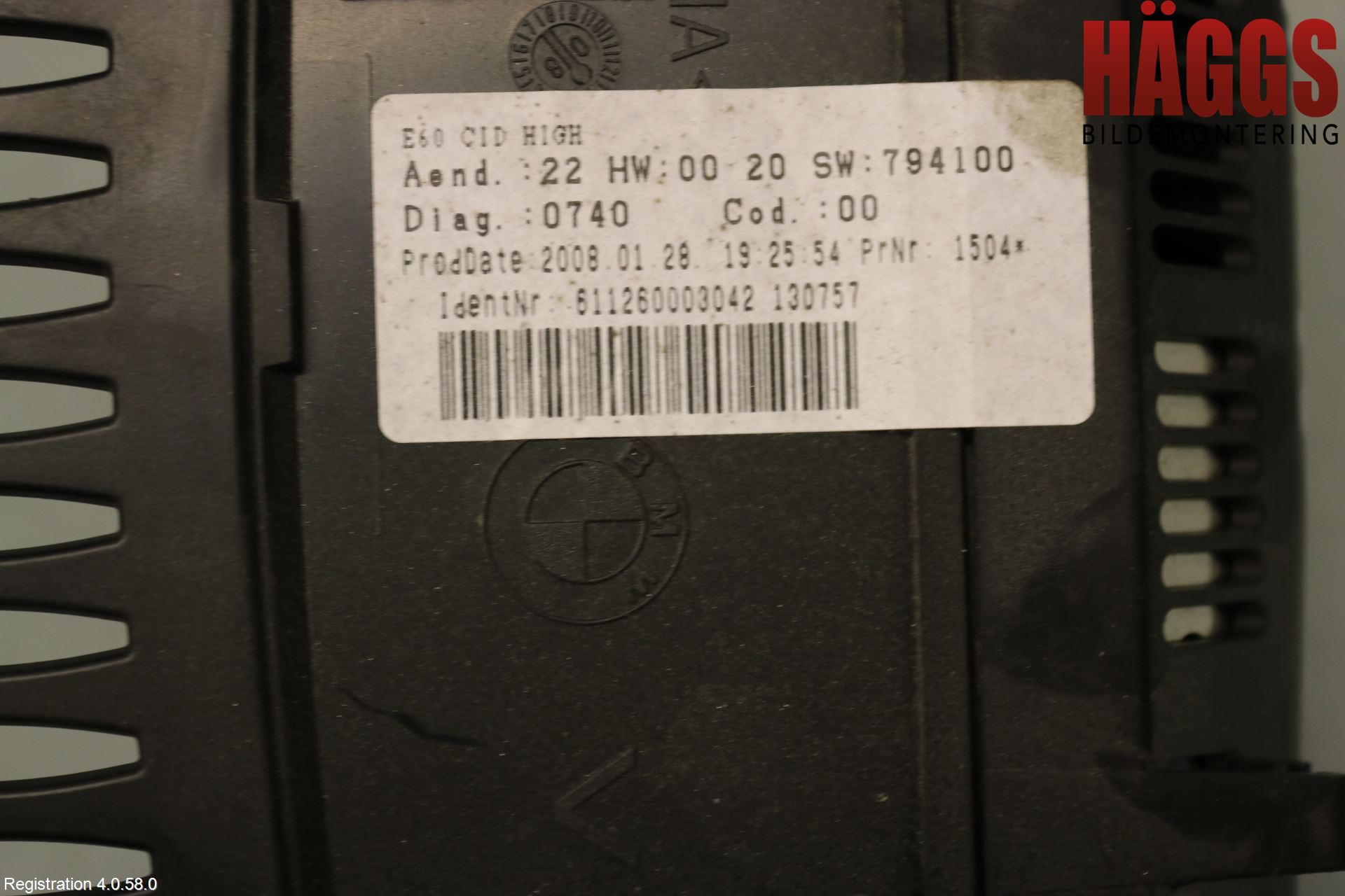 BMW 5 E60/61 Sed/Tou 02-10 Bildskärm