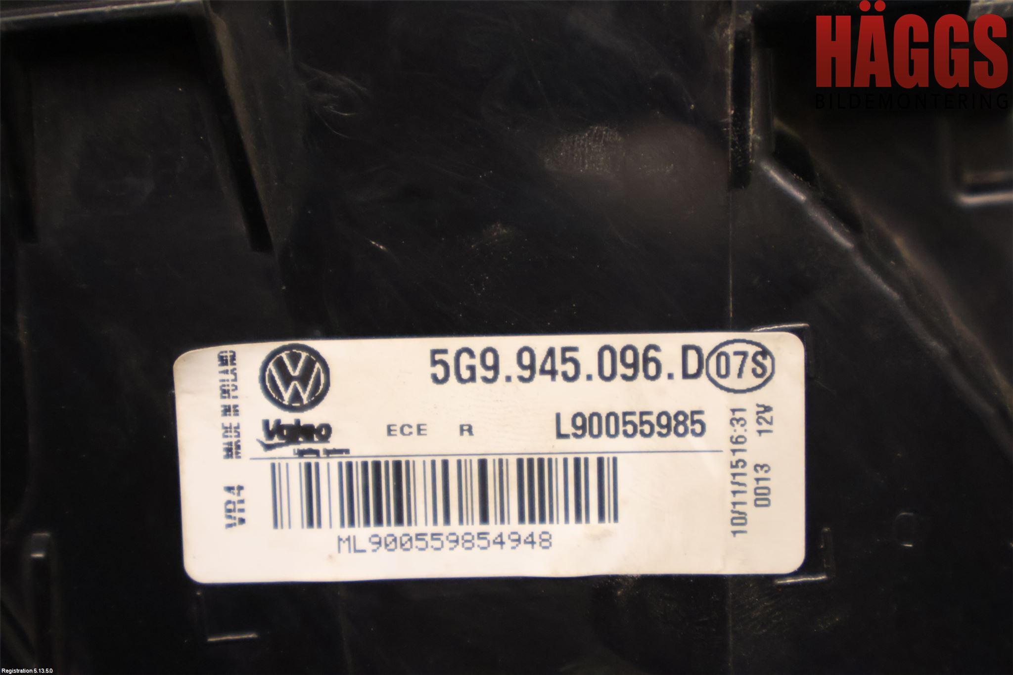 Volkswagen VW GOLF / E-GOLF VII 13-20 Bakljus Höger