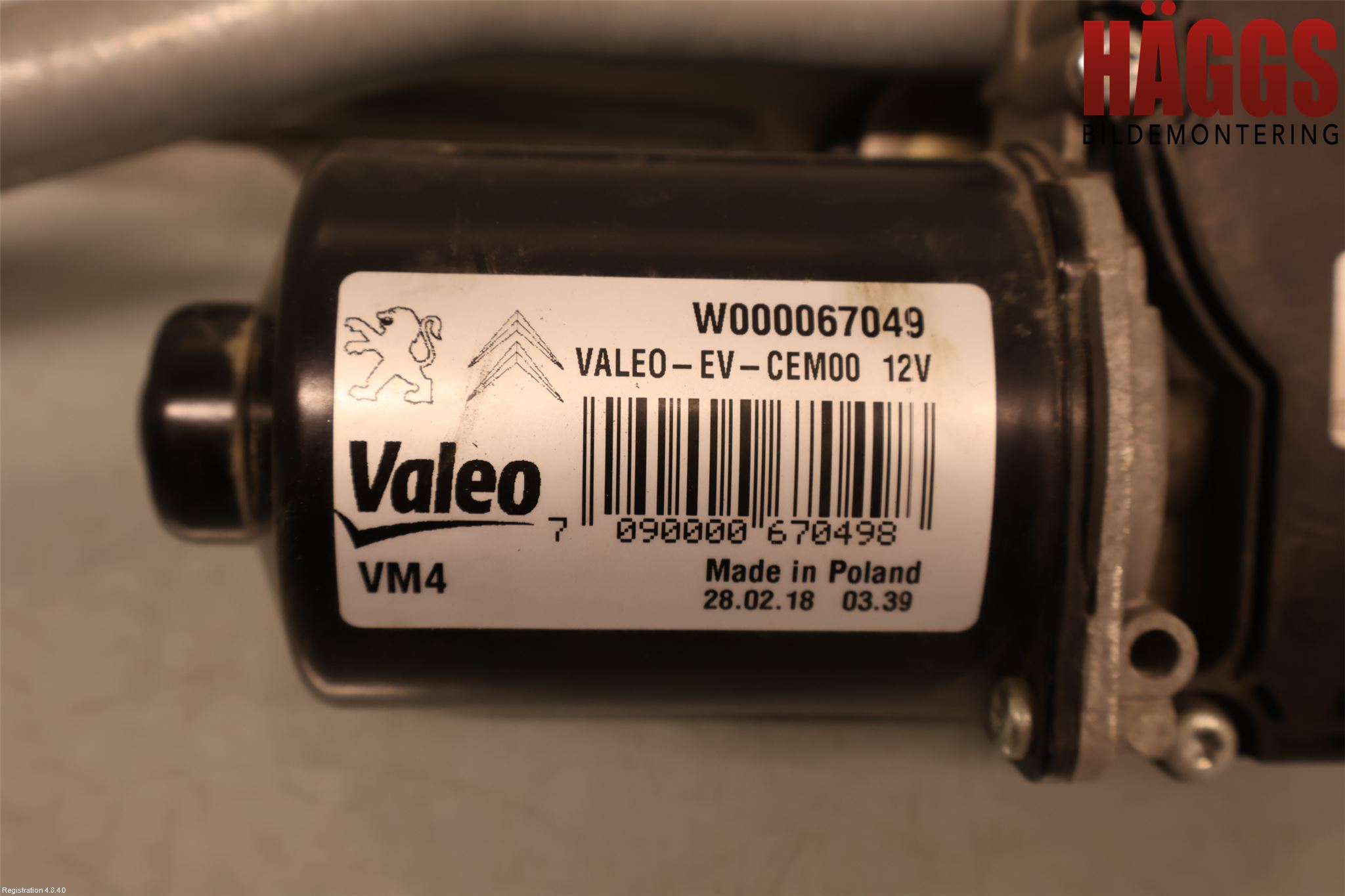 Peugeot EXPERT/E-EXPERT 17- Torkarmotor Vindruta
