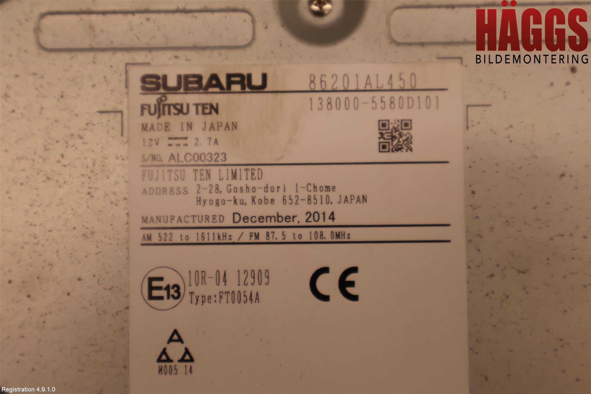 Subaru OUTBACK 15-20 Cd Radio - Multimediapanel