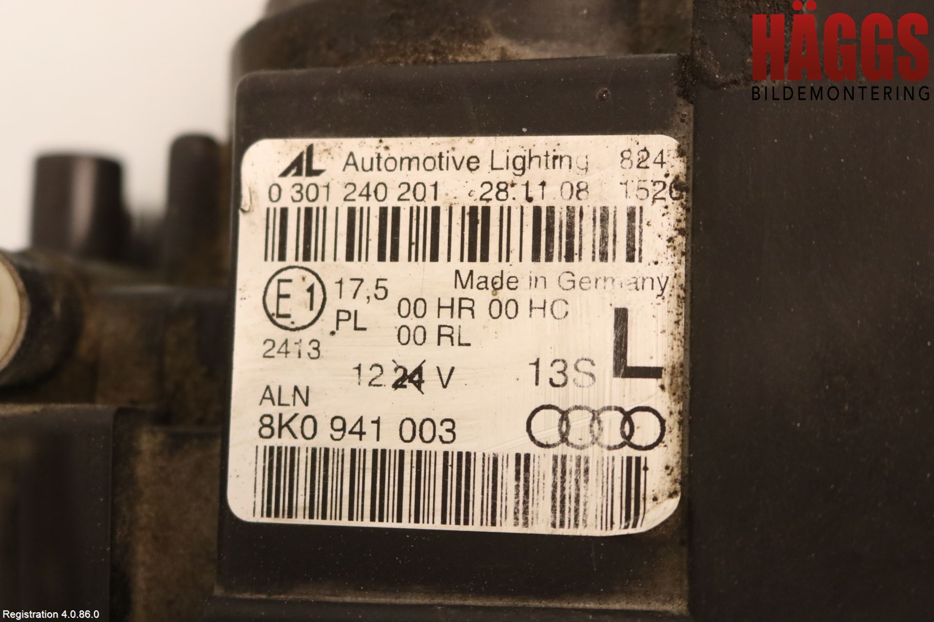 Audi A4/S4 08-11 Strålkastare Vänster