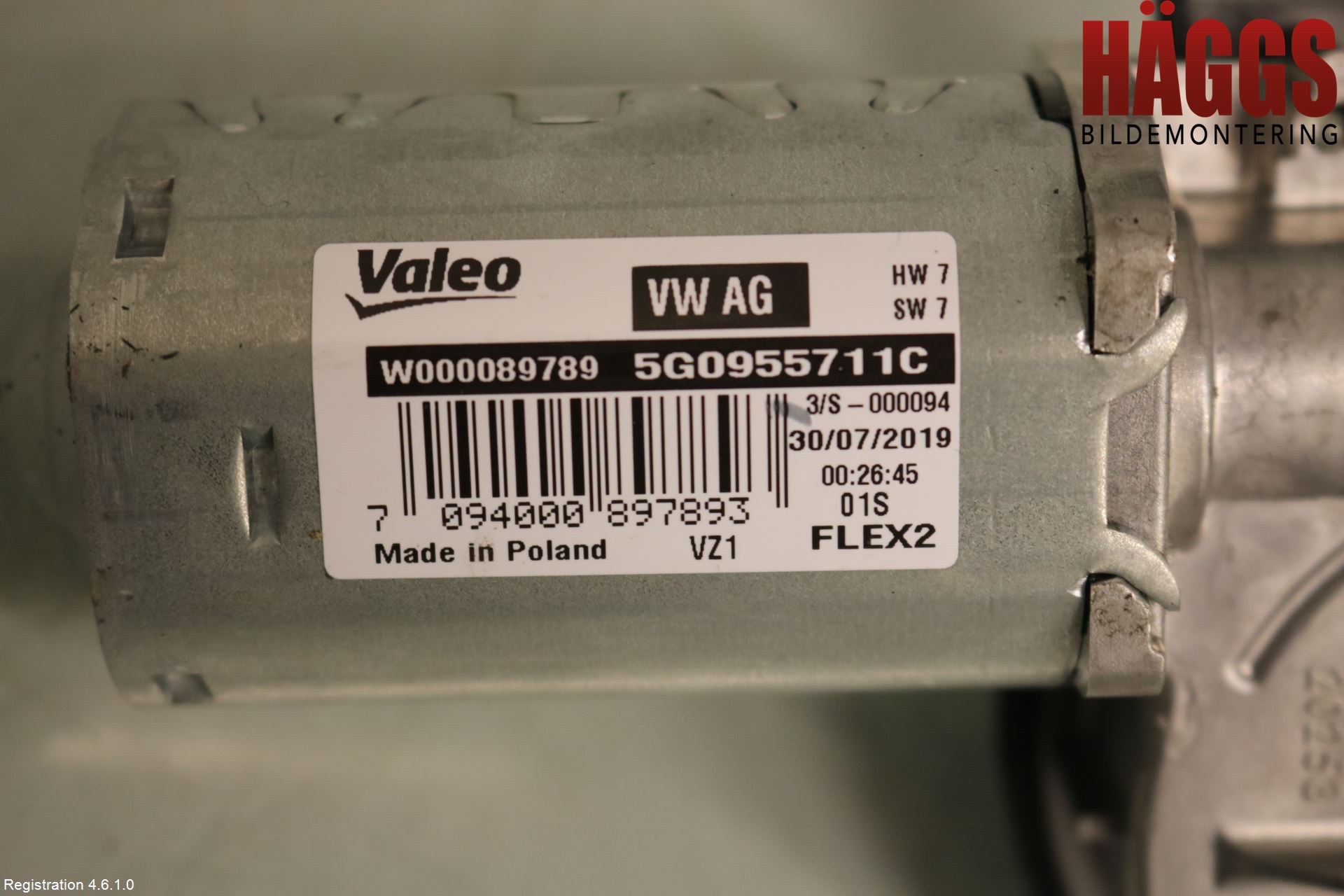 Volkswagen VW GOLF / E-GOLF VII 13-20 Torkarmotor Baklucka