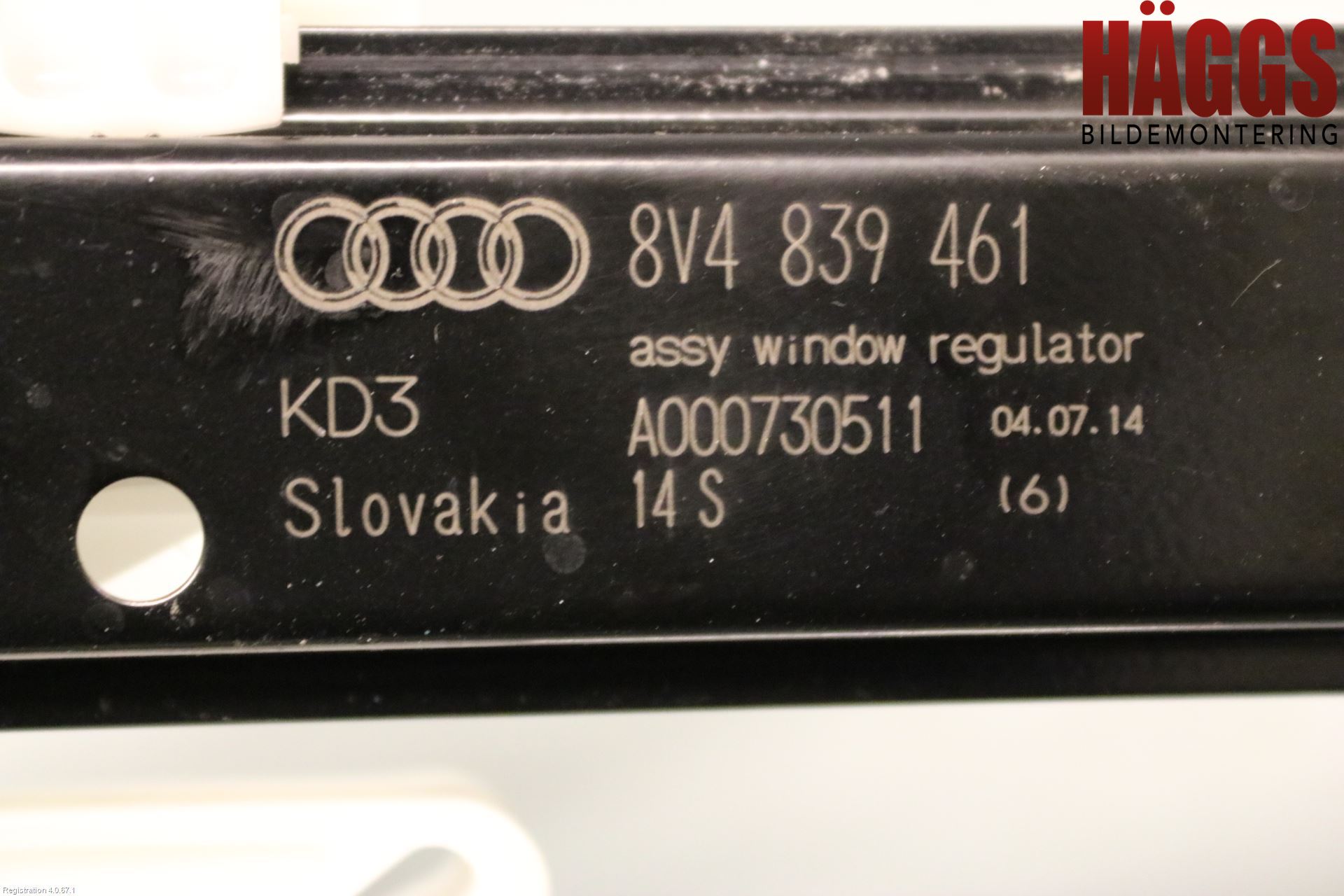 Audi A3/S3 8V 13-20 Fönsterhissmekanism