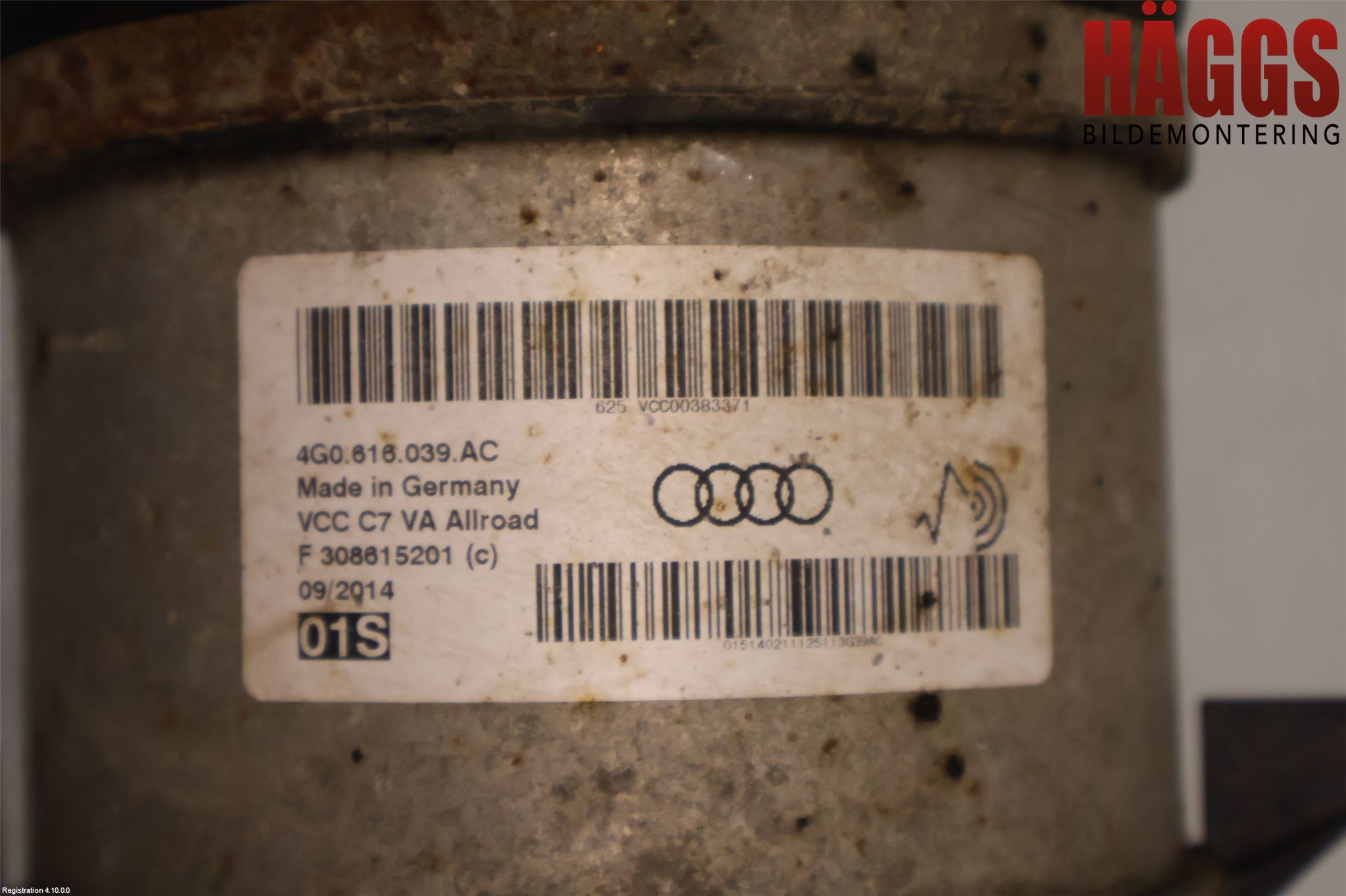 Audi A6 ALLROAD 12-18 Nivå-Luftfjädring Bälg