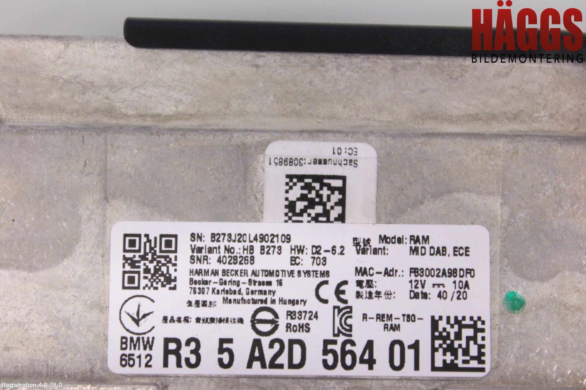 BMW 3 G20/G21/G80/G81 19- Radio