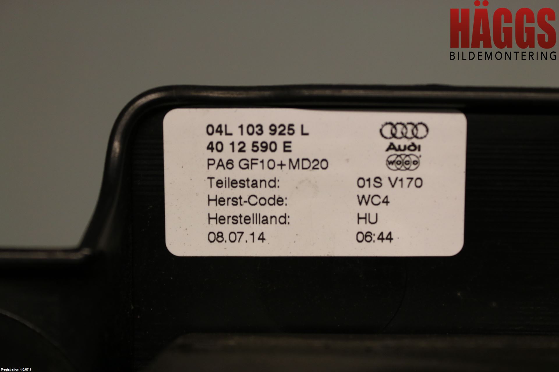 Audi A3/S3 8V 13-20 Motorkåpa