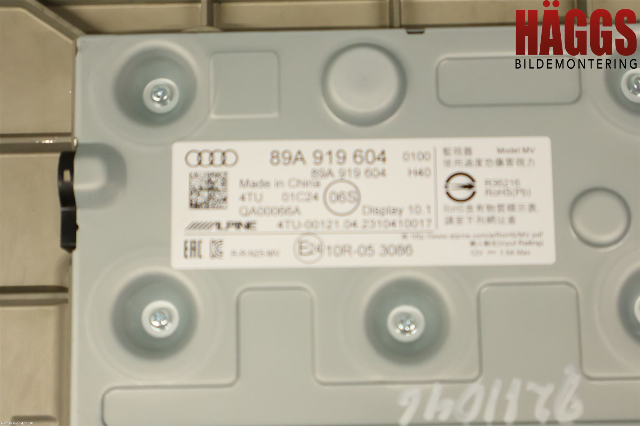 Audi Q4 E-TRON FZ 22- Bildskärm