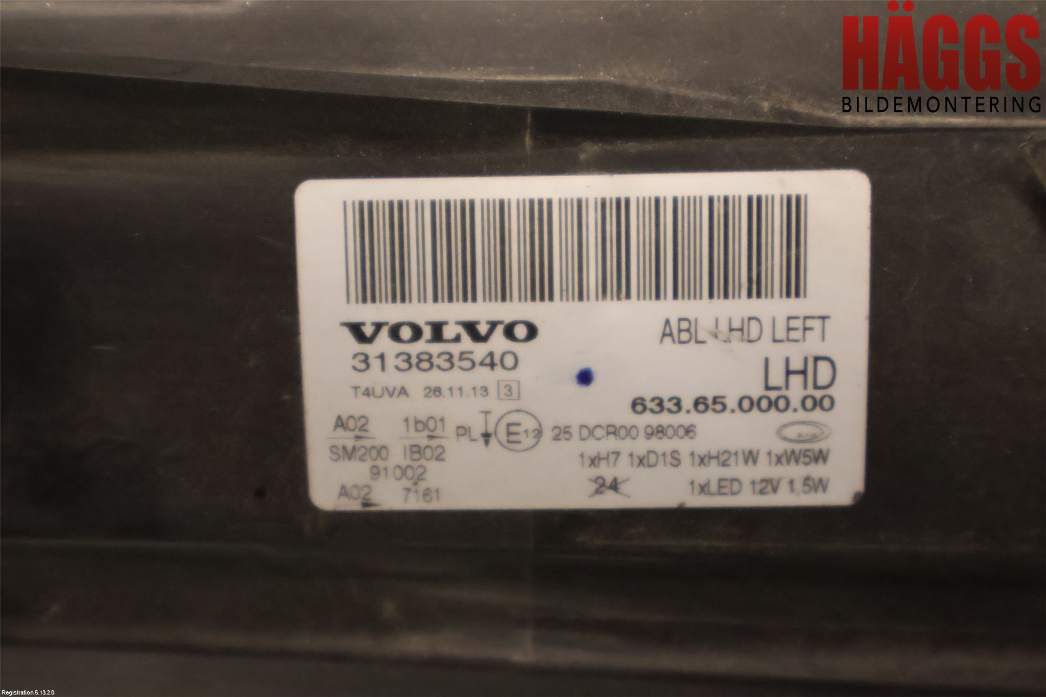 Volvo XC70 14-16 Strålkastare Vänster