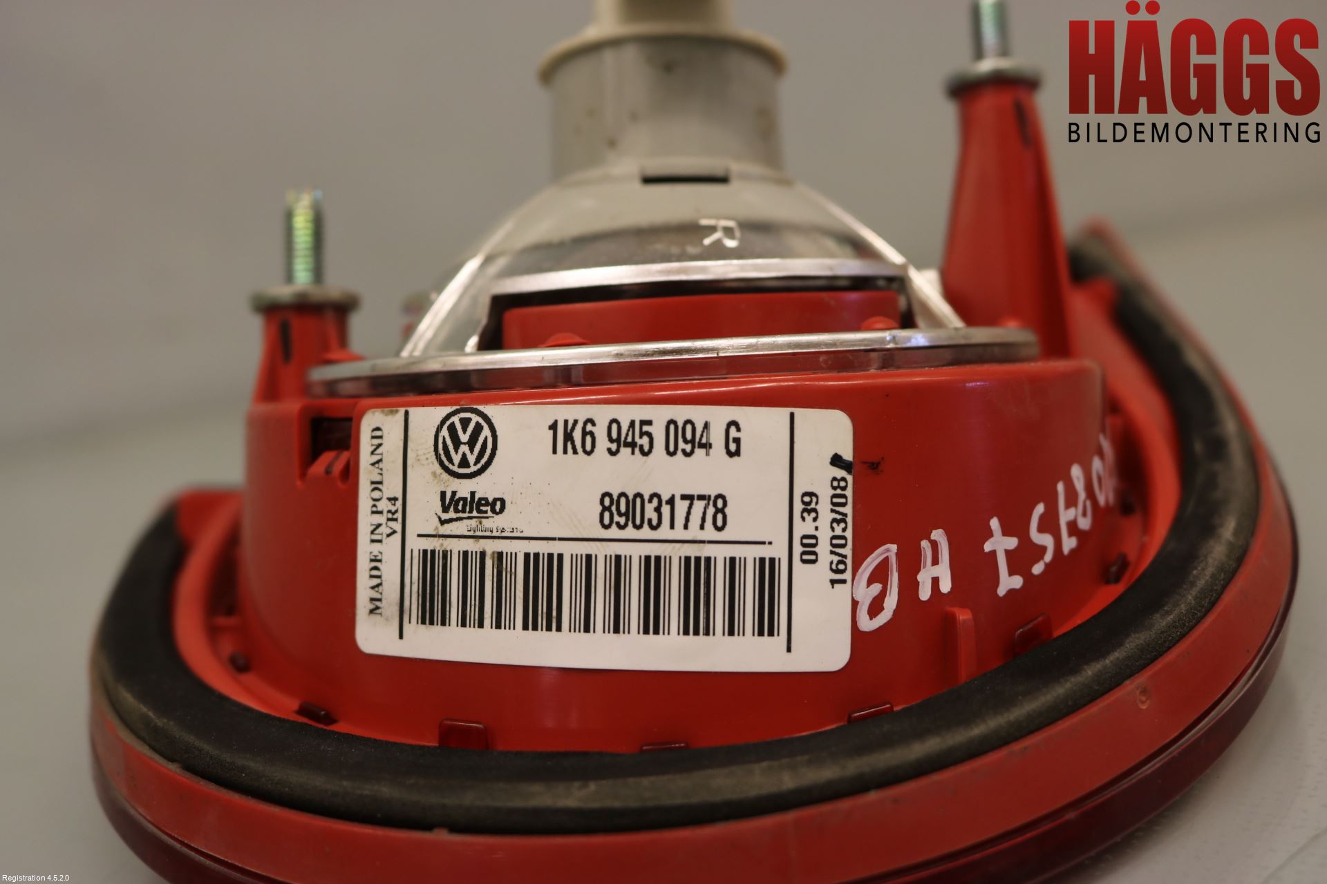 Volkswagen VW GOLF V 04-09 Bakljus Lucka Hö