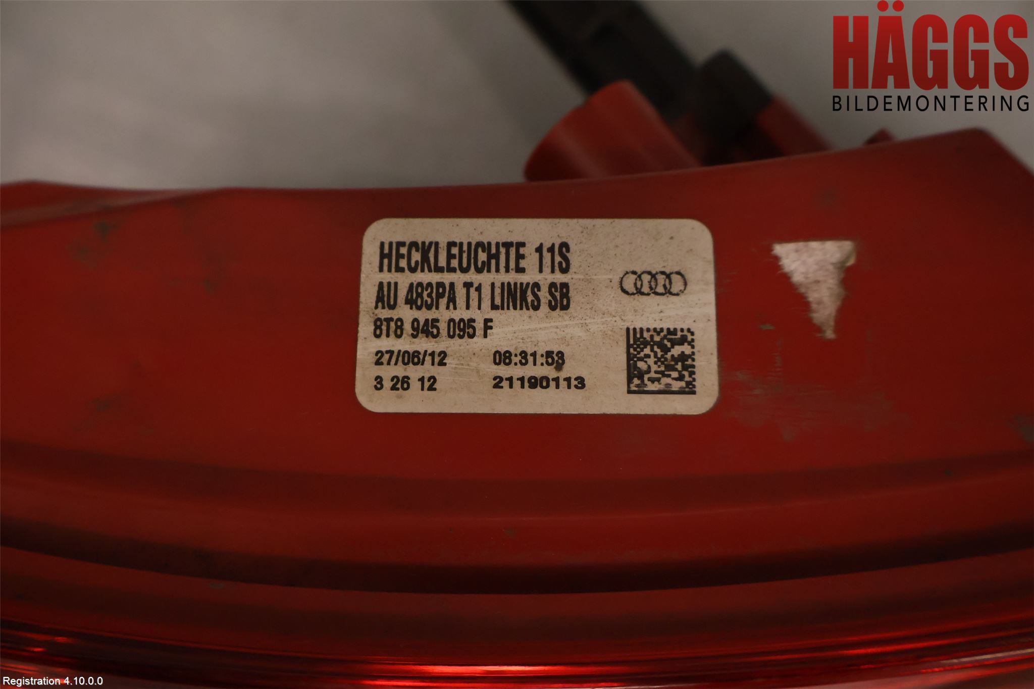 Audi A5 07-16 Bakljus Vänster