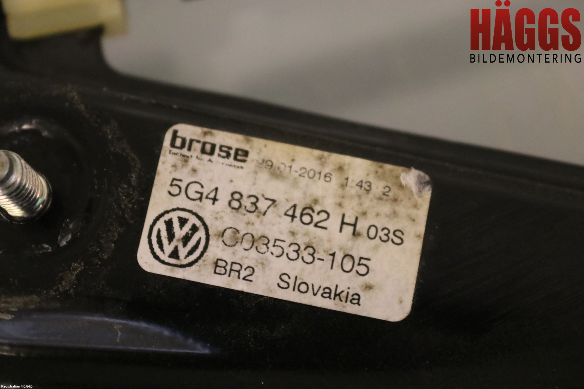 Volkswagen VW GOLF / E-GOLF VII 13-20 Fönsterhissmekanism