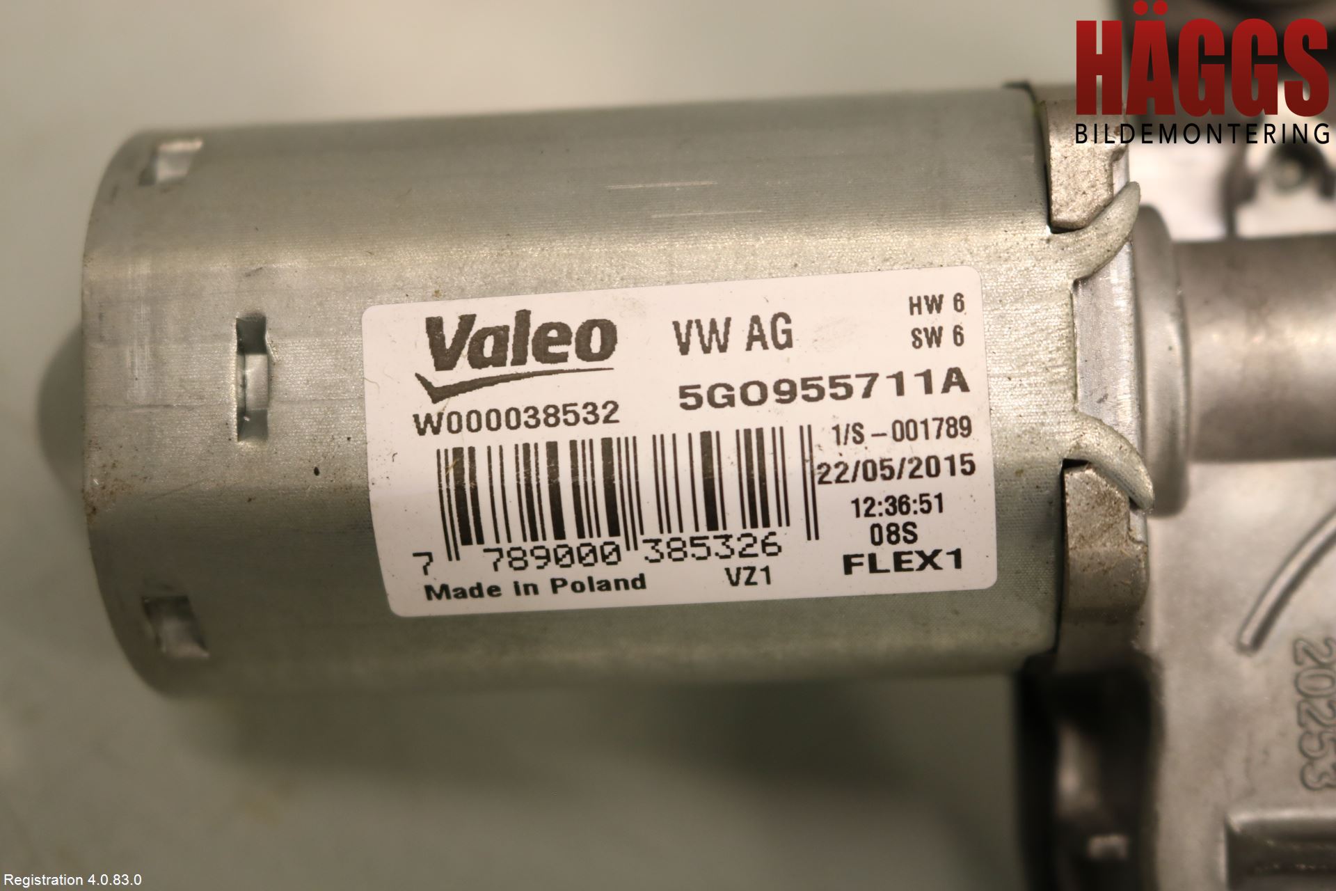 Volkswagen VW PASSAT 15-19 Torkarmotor Baklucka