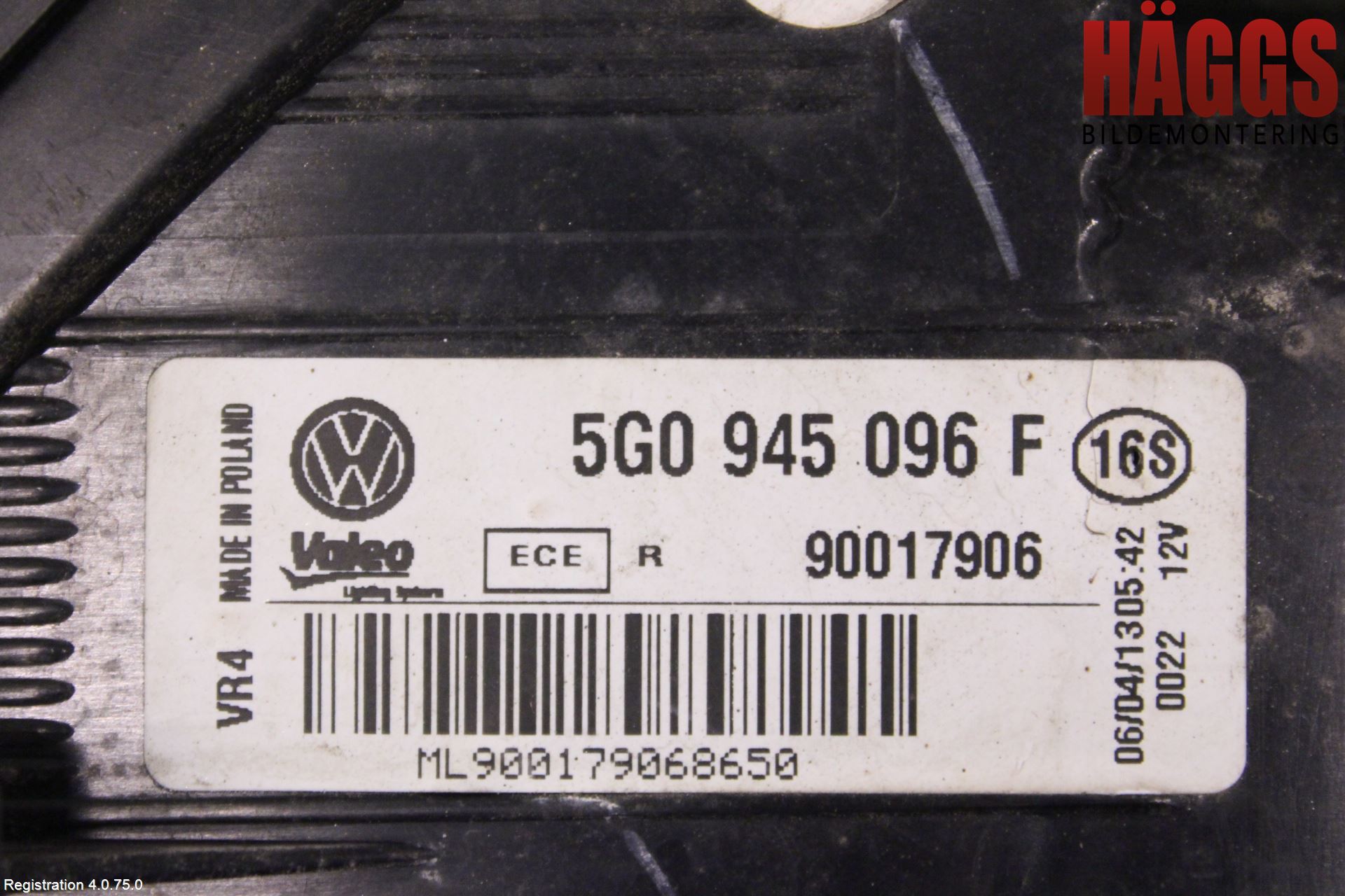 Volkswagen VW GOLF / E-GOLF VII 13-20 Bakljus Höger