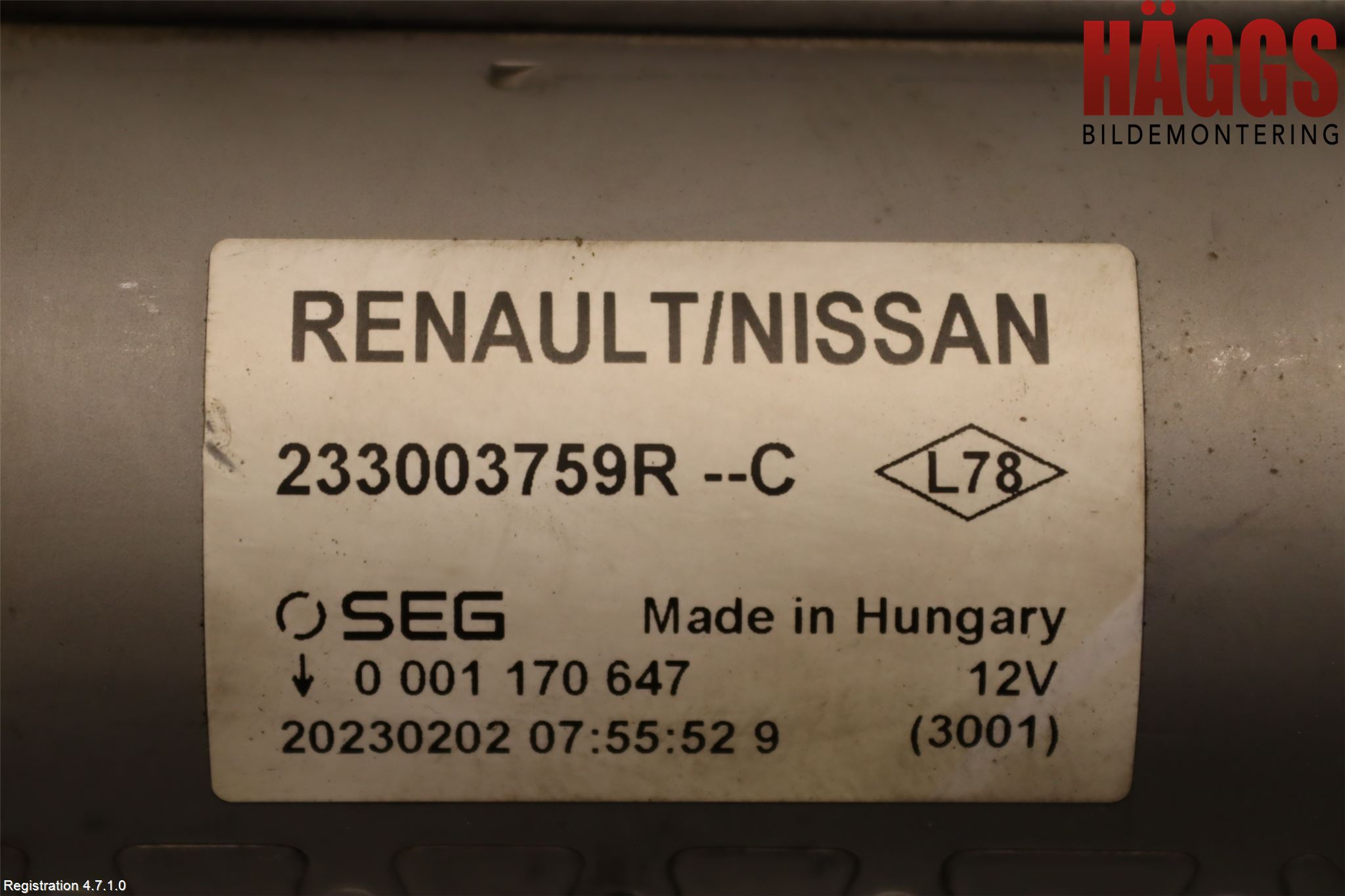 Mercedes-Benz MB CITAN/EQT (W420) 22- Startmotor Diesel