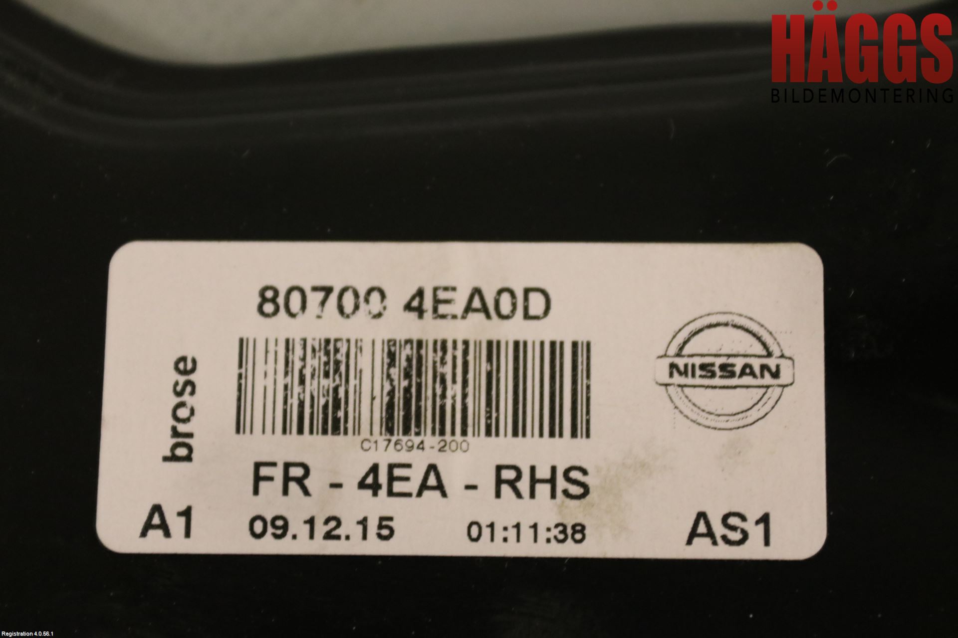 Nissan QASHQAI 14-17 Fönsterhiss El Kompl