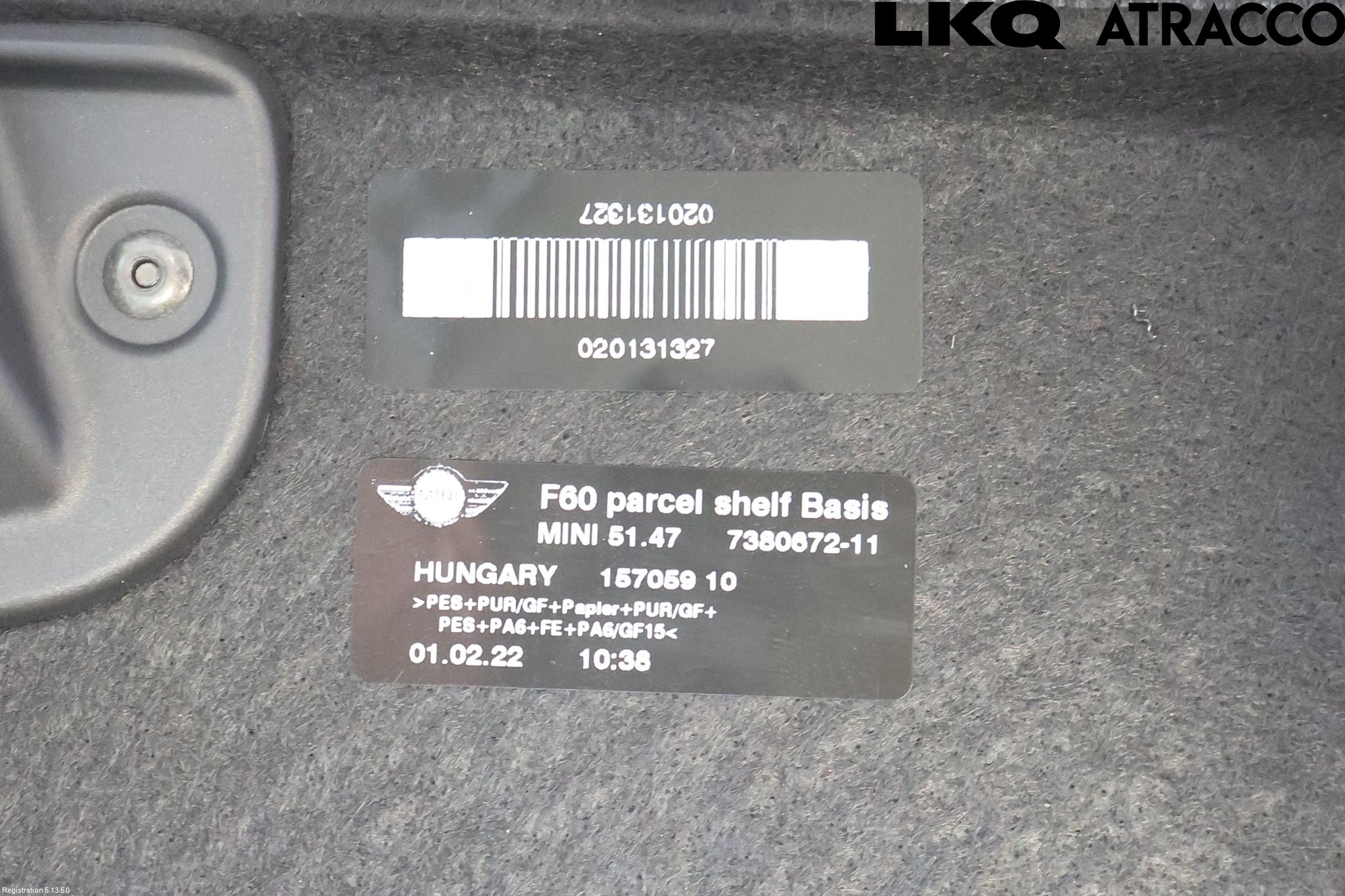 Mini COUNTRYMAN F60 17-23 Hatthylla