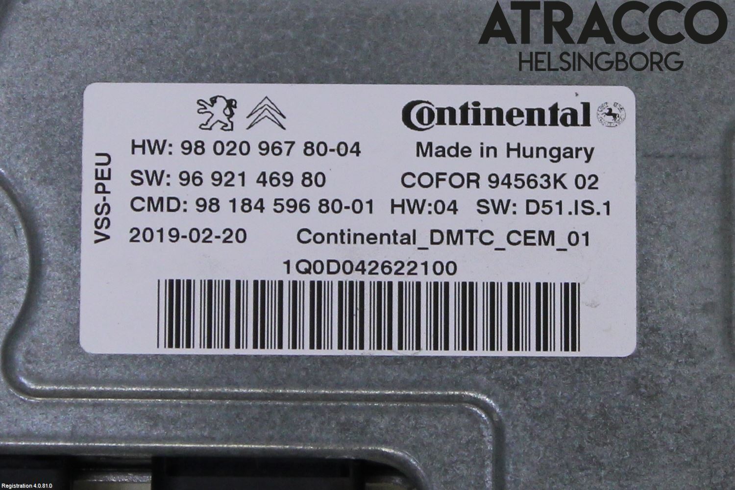 Citroen JUMPY/E-JUMPY 16- Styrenhet Start/Stopp