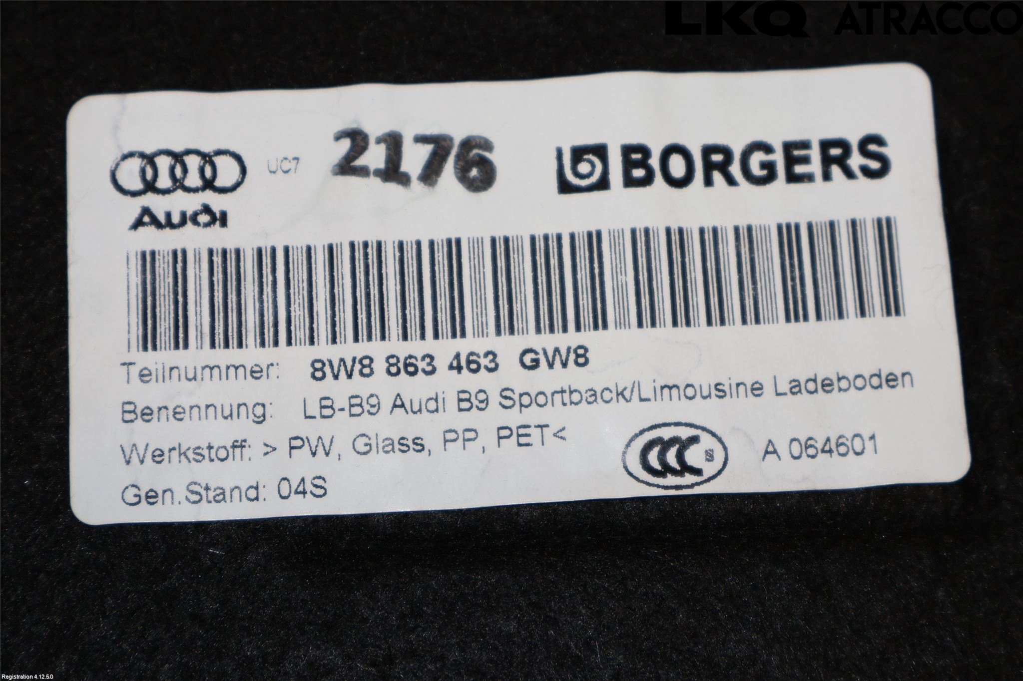 Audi A5 17- Inrbagagerumklädsel-Golv
