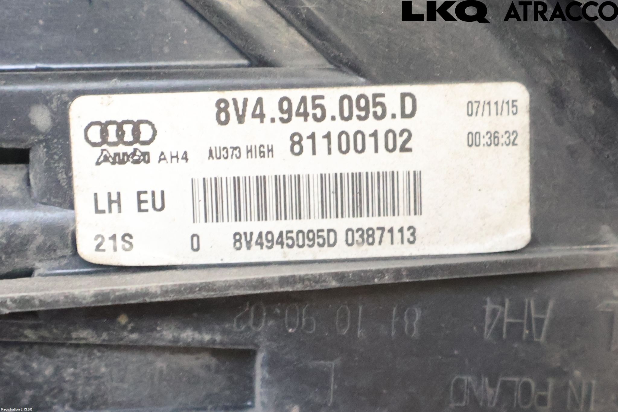 Audi A3/S3 8V 13-20 Bakljus Vänster