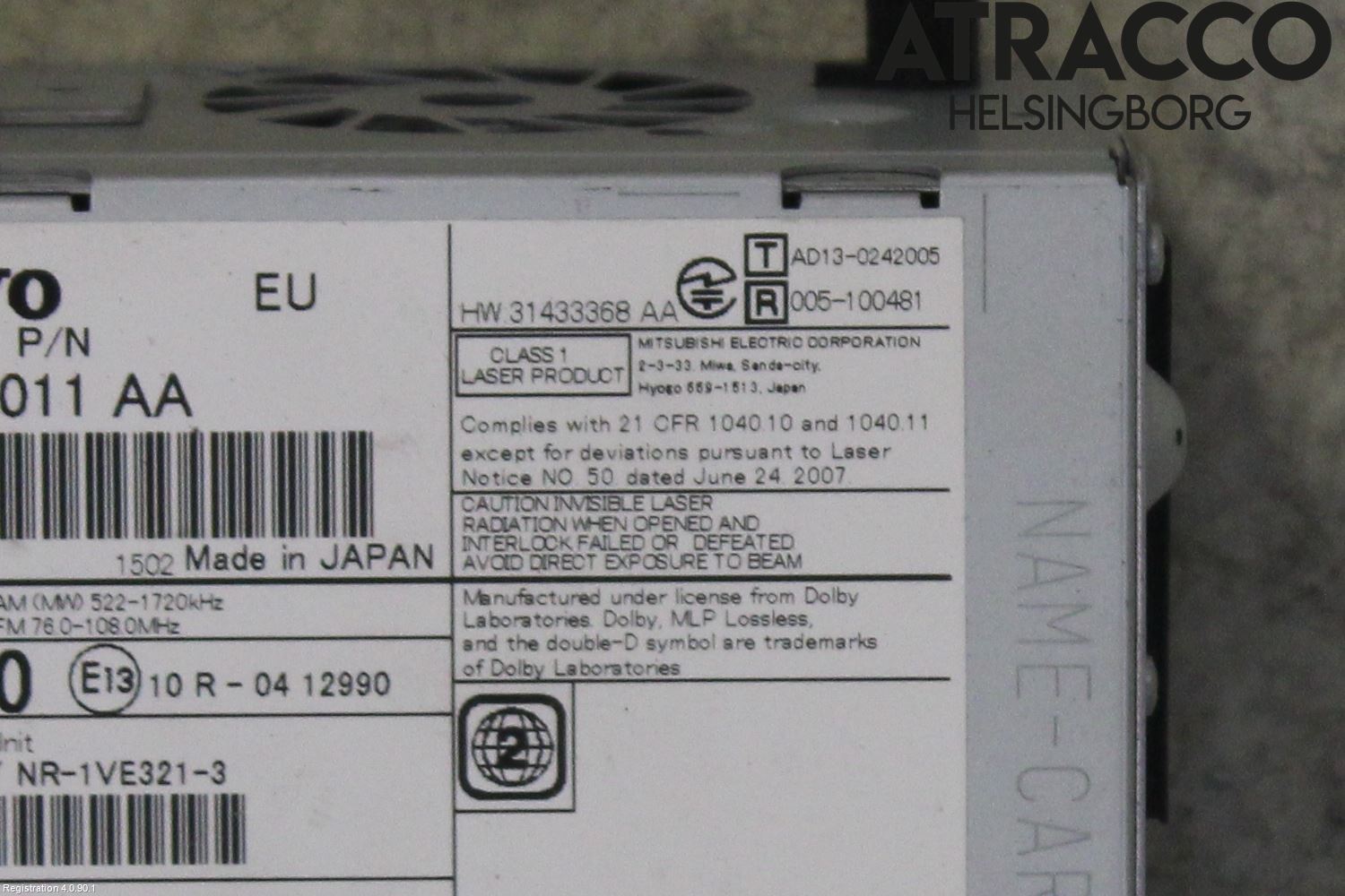 Volvo V40 12-19 Cd Radio - Multimediapanel