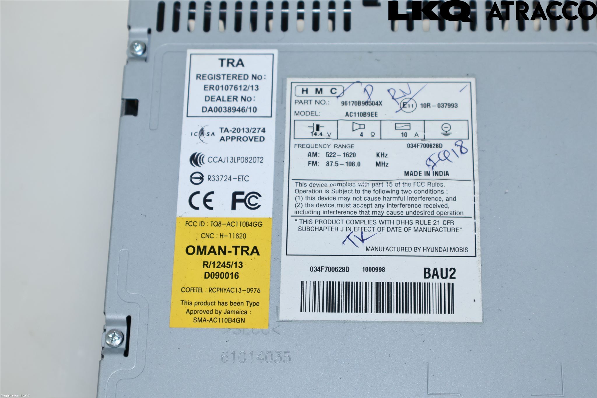 Hyundai i10 BA 14-16 Cd Radio - Multimediapanel