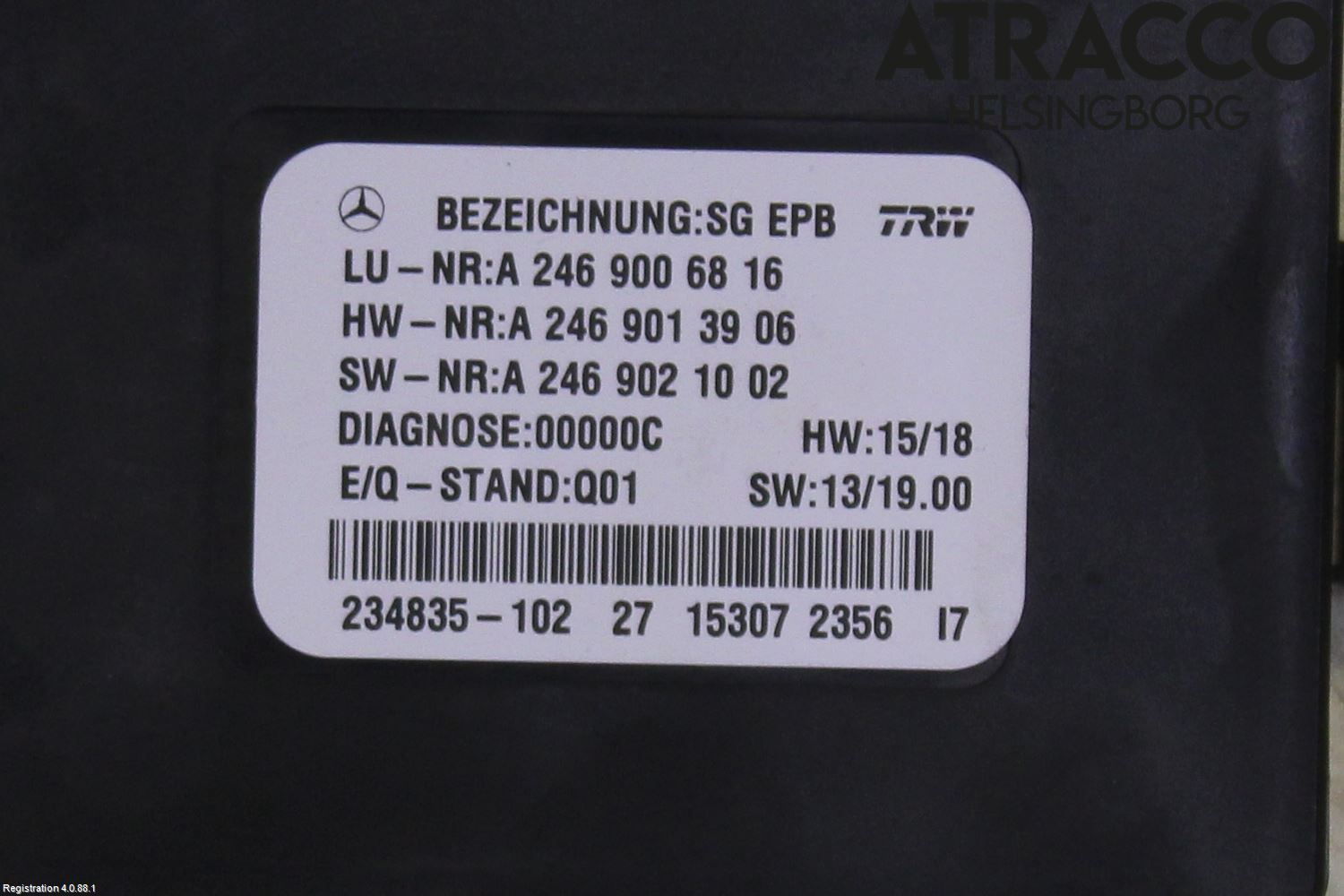Mercedes-Benz MB CLA-KLASS (C117/X117) 13-19 Styrenhet Parkbroms Epb