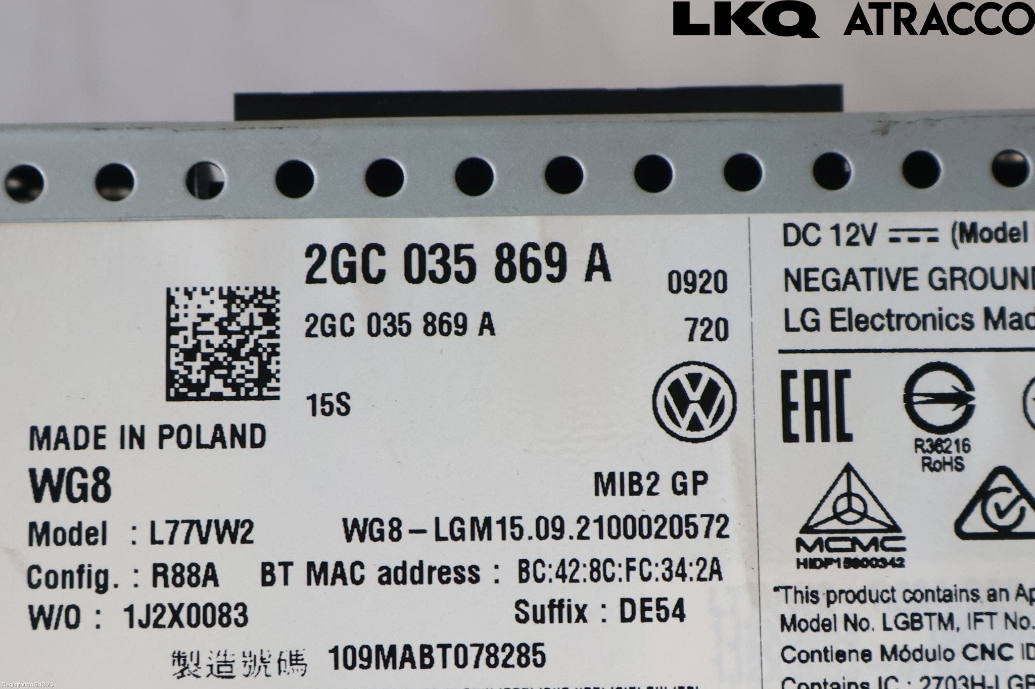 Volkswagen VW T-CROSS 19- Cd Radio - Multimediapanel