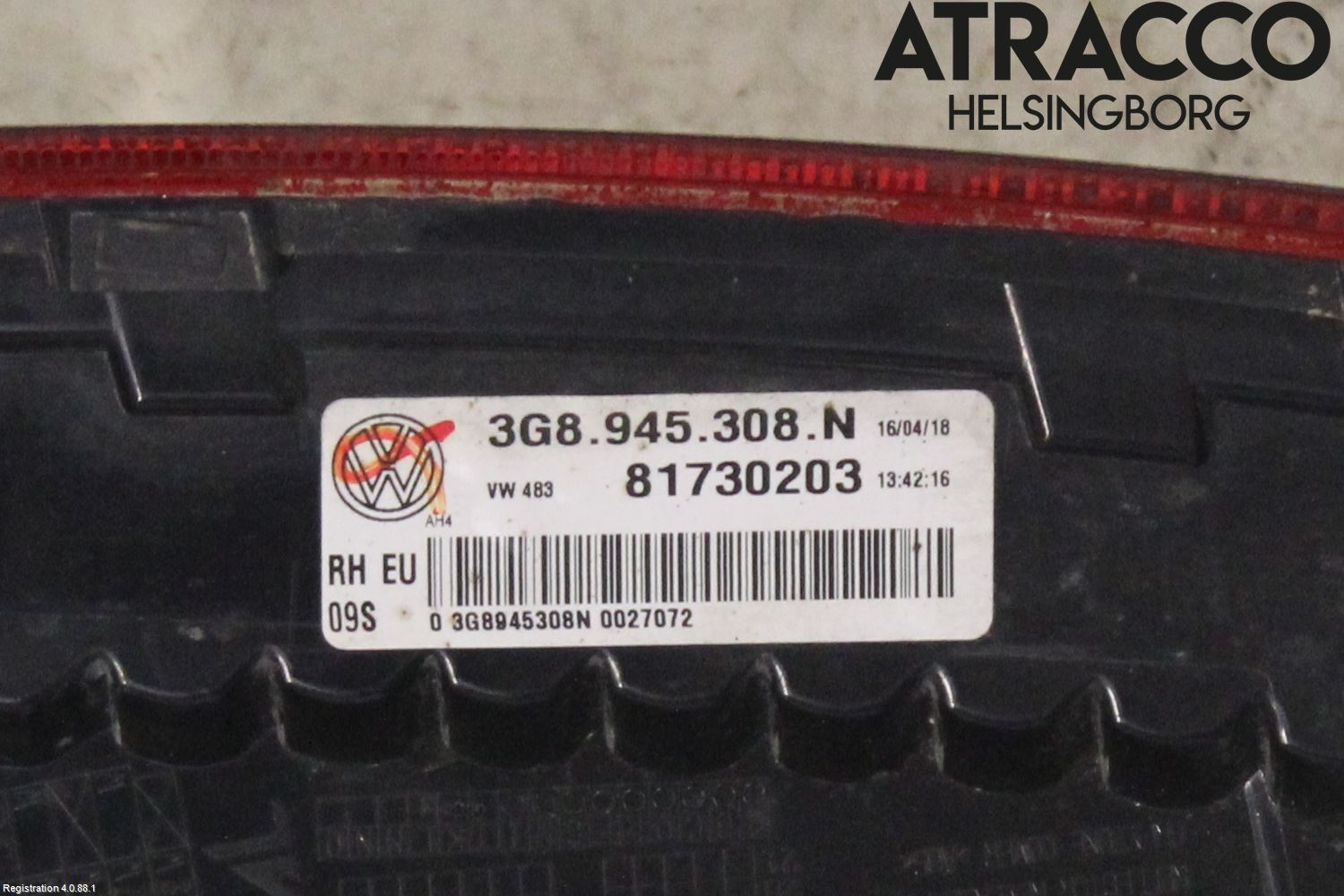 Volkswagen VW ARTEON 17- Bakljus Lucka Hö