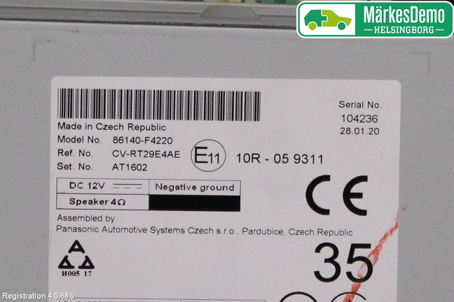 Toyota C-HR 16-23 Cd Radio - Multimediapanel