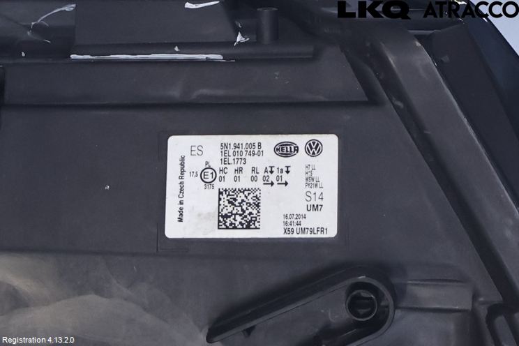 Volkswagen VW TIGUAN 07-16 Strålkastare Vänster
