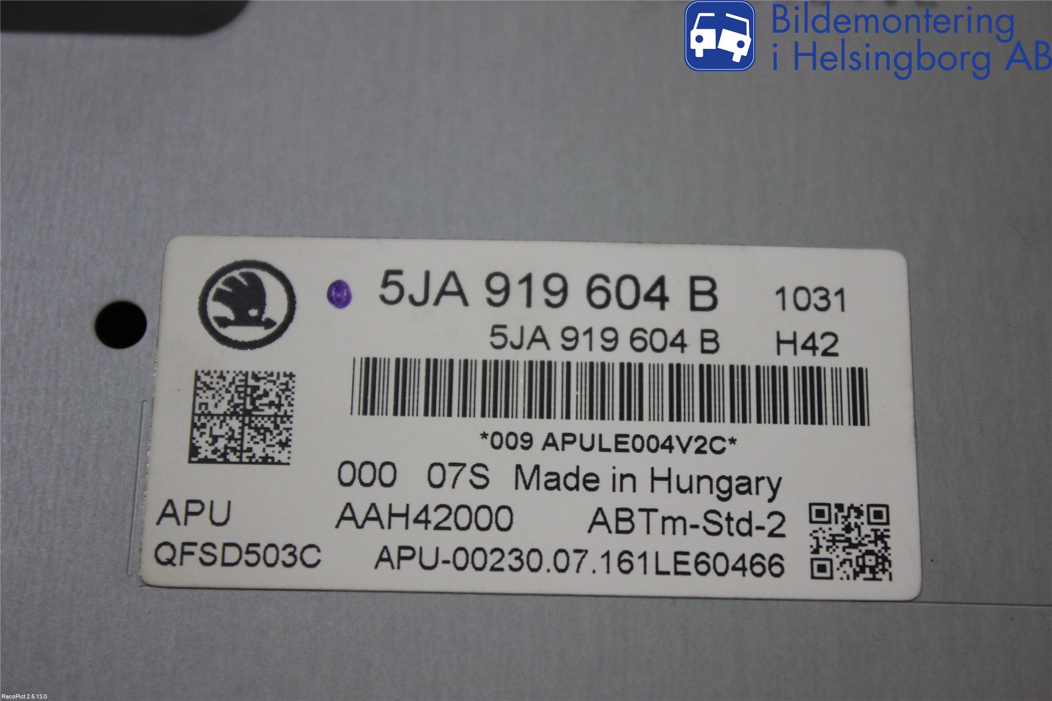 Skoda RAPID Kontrolldisplay