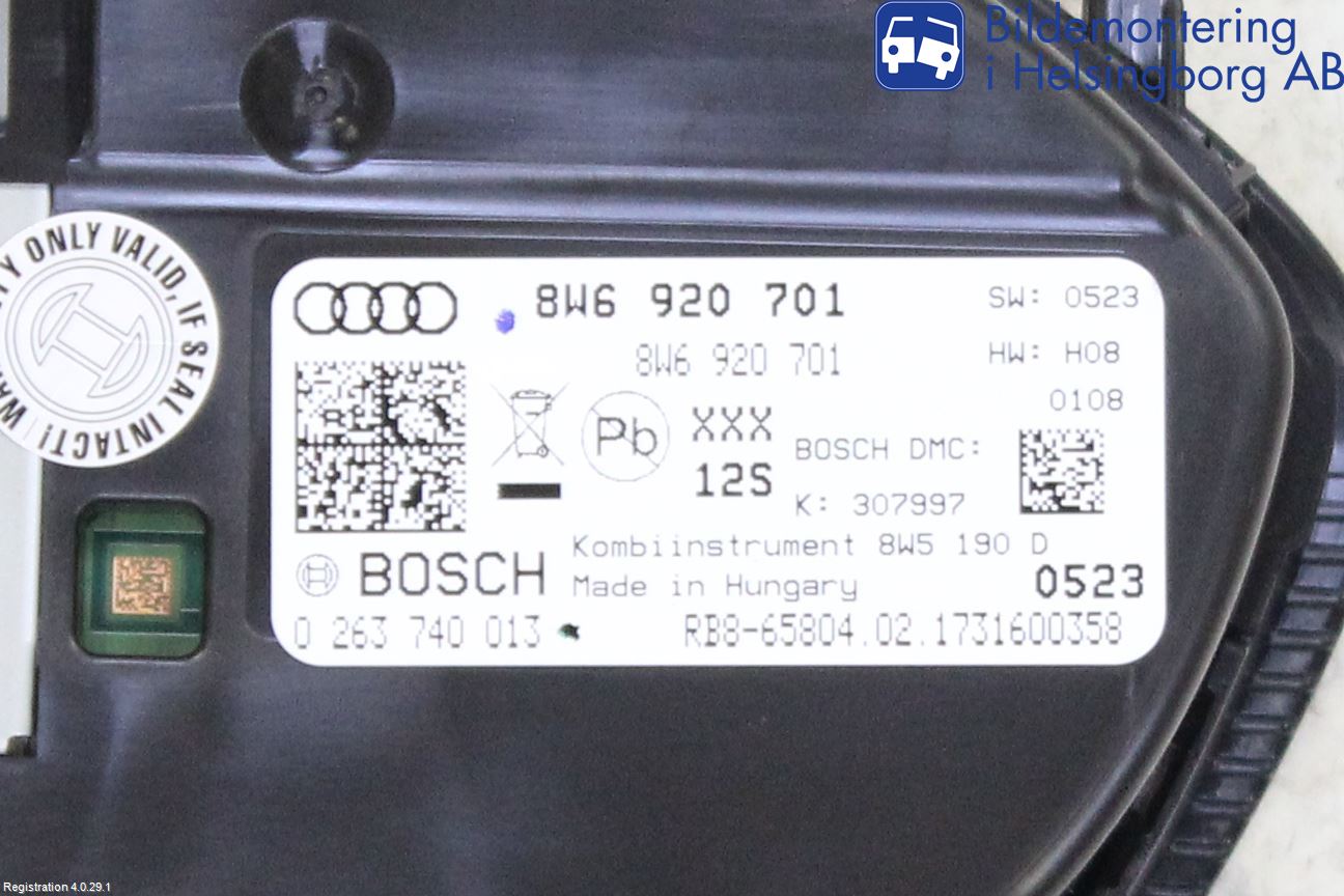 Audi A5 17- Instrument Komb