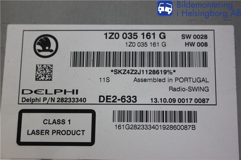 Skoda OCTAVIA (1Z) 05-13 Cd Radio - Multimediapanel