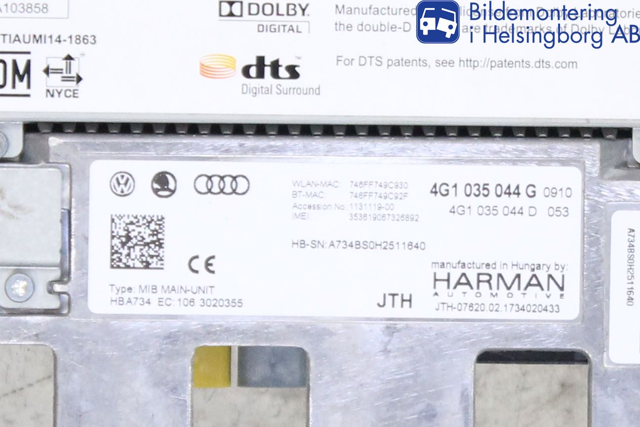 Audi A6 ALLROAD 12-18 Cd Radio - Multimediapanel