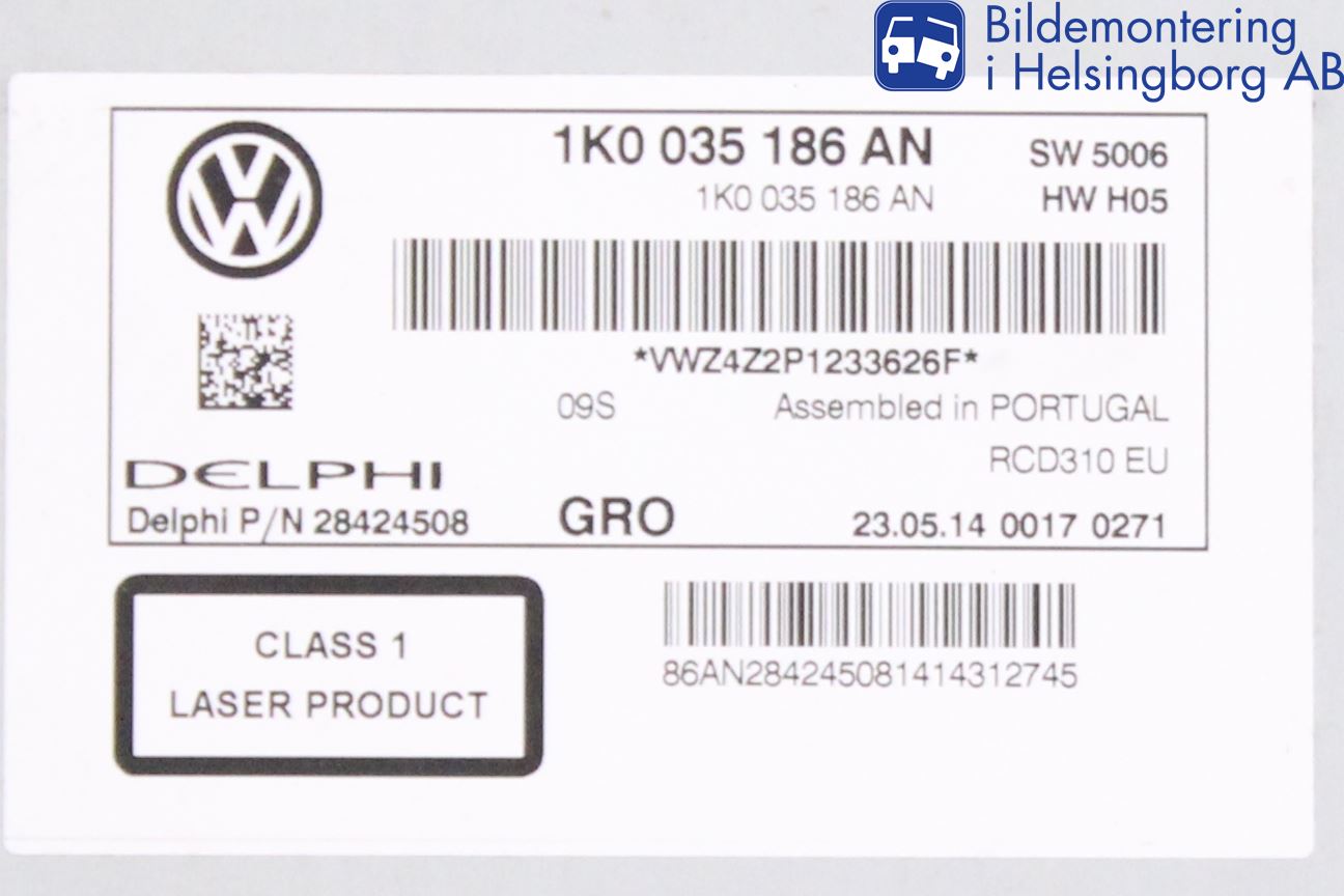 Volkswagen VW CADDY 11-15 Cd Radio - Multimediapanel