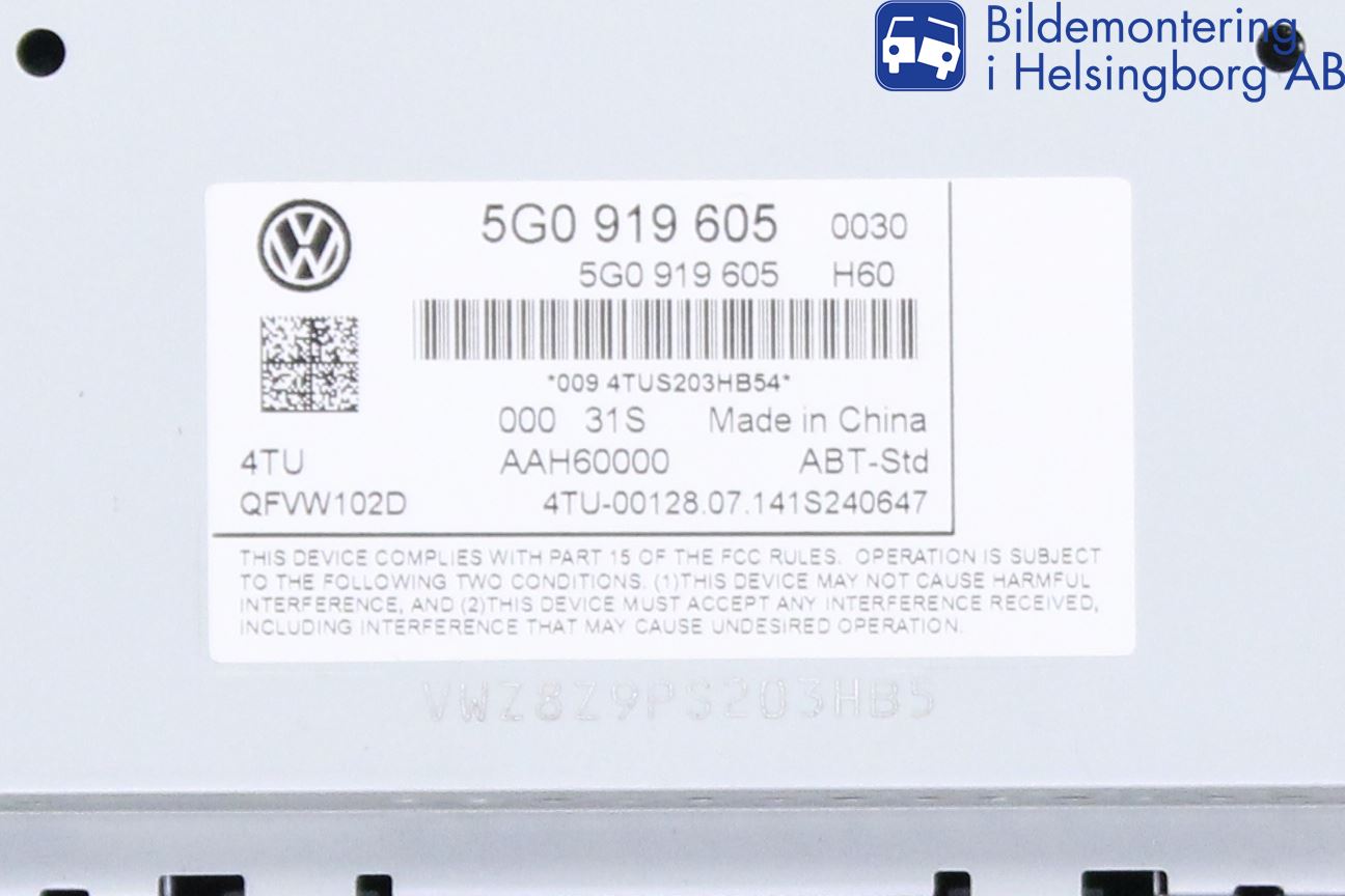 Volkswagen VW GOLF / E-GOLF VII 13-20 Multifunktionsdisplay